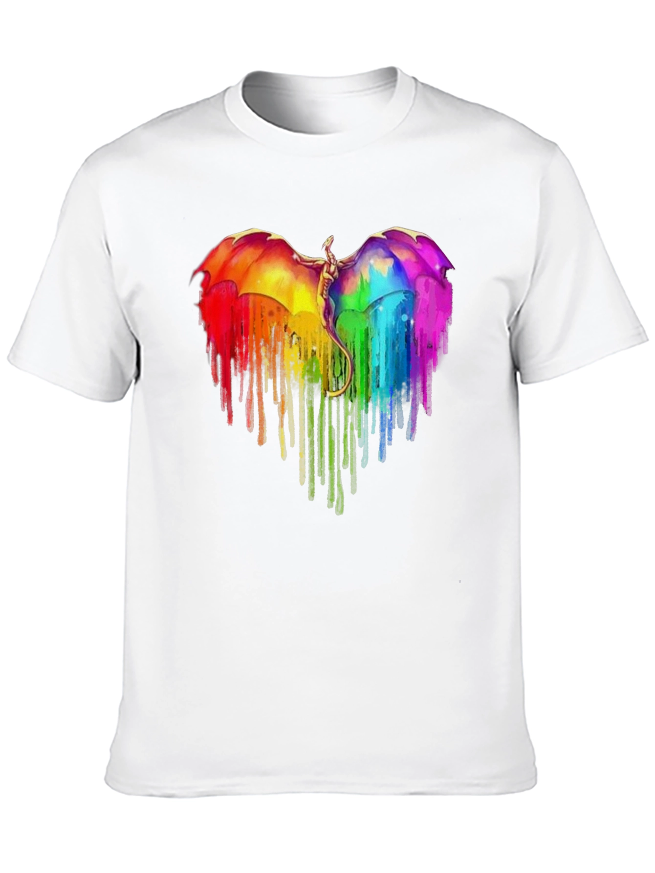 Rainbow Dragon Heart Graphic Tee