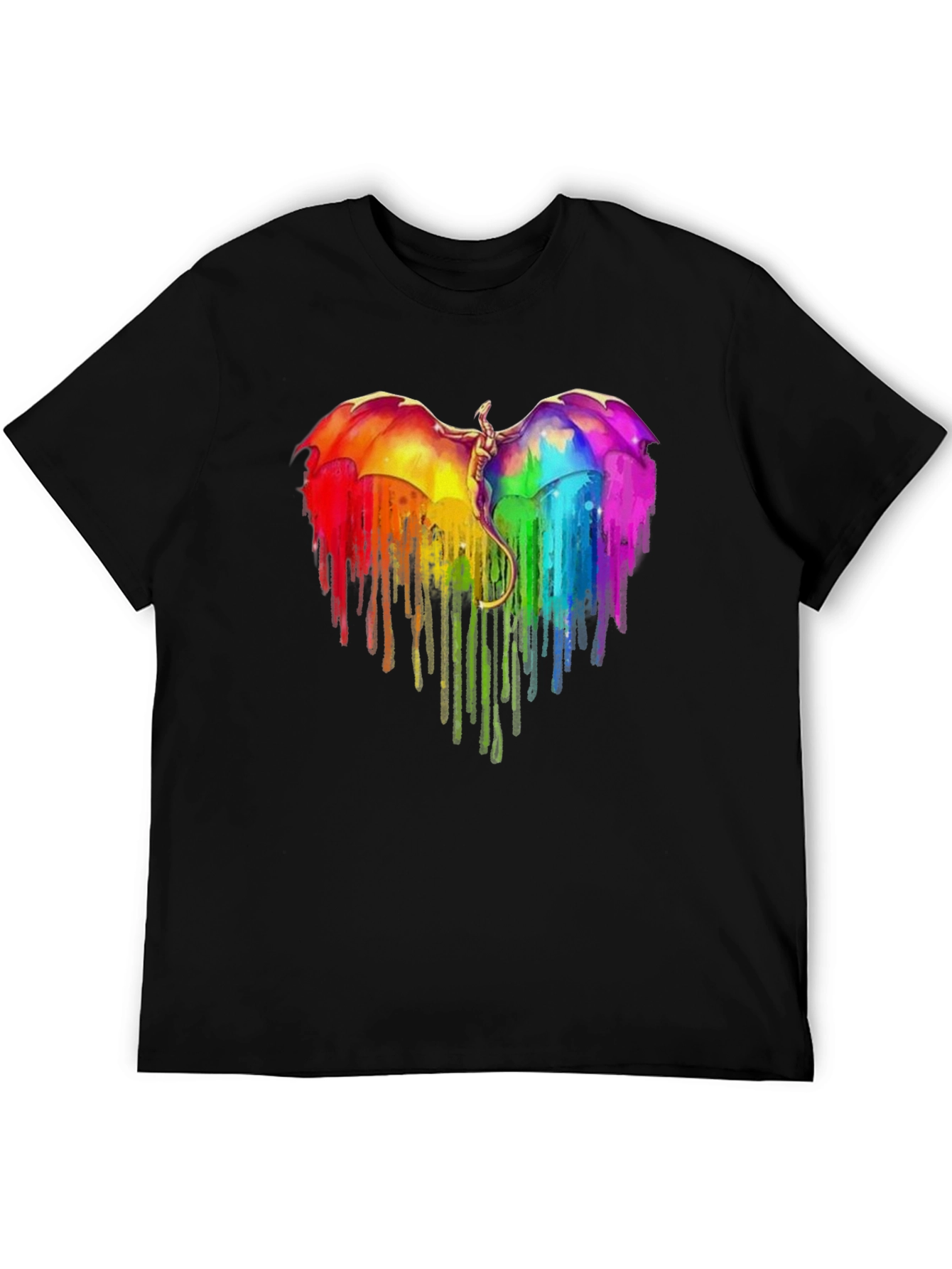 Rainbow Dragon Heart Graphic Tee