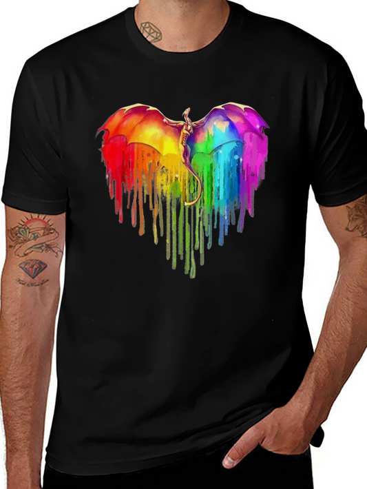 Rainbow Dragon Heart Graphic Tee