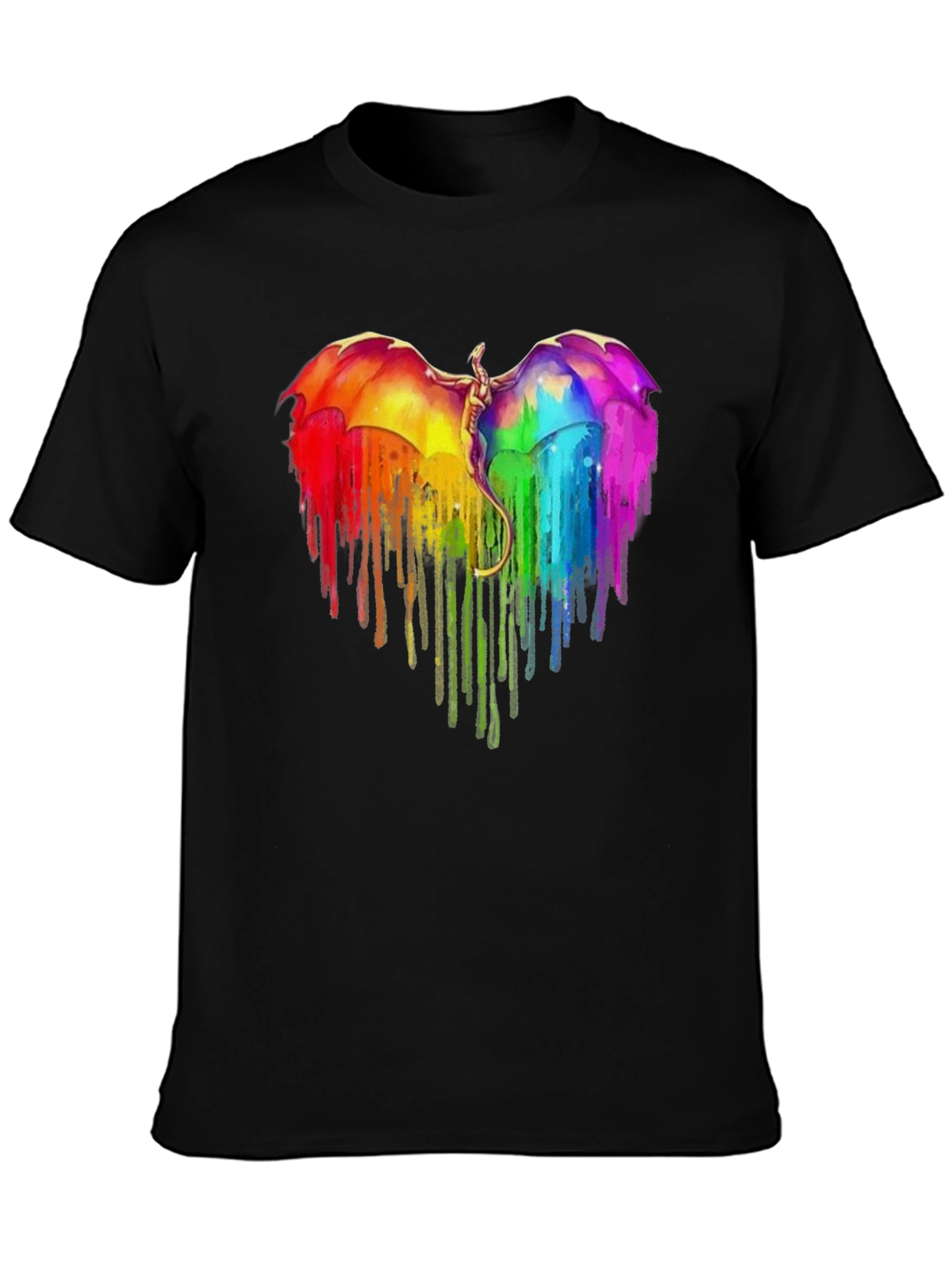 Rainbow Dragon Heart Graphic Tee