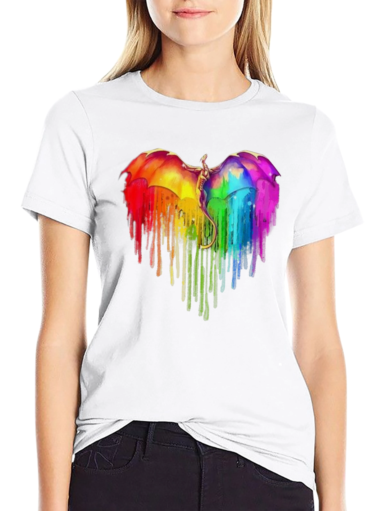 Rainbow Dragon Heart Graphic Tee