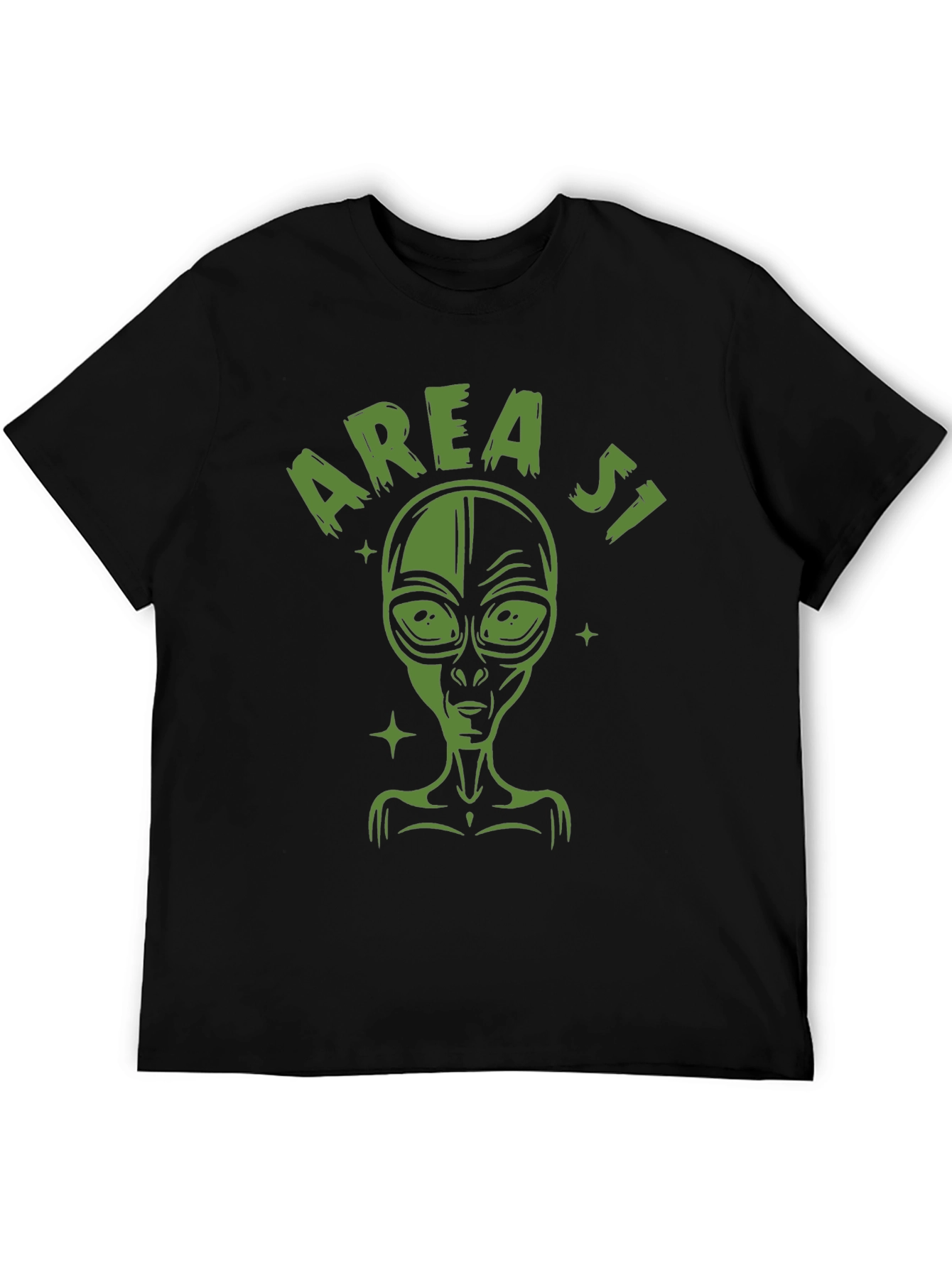 Area 51 Alien Graphic Tee - Black Cotton T-Shirt