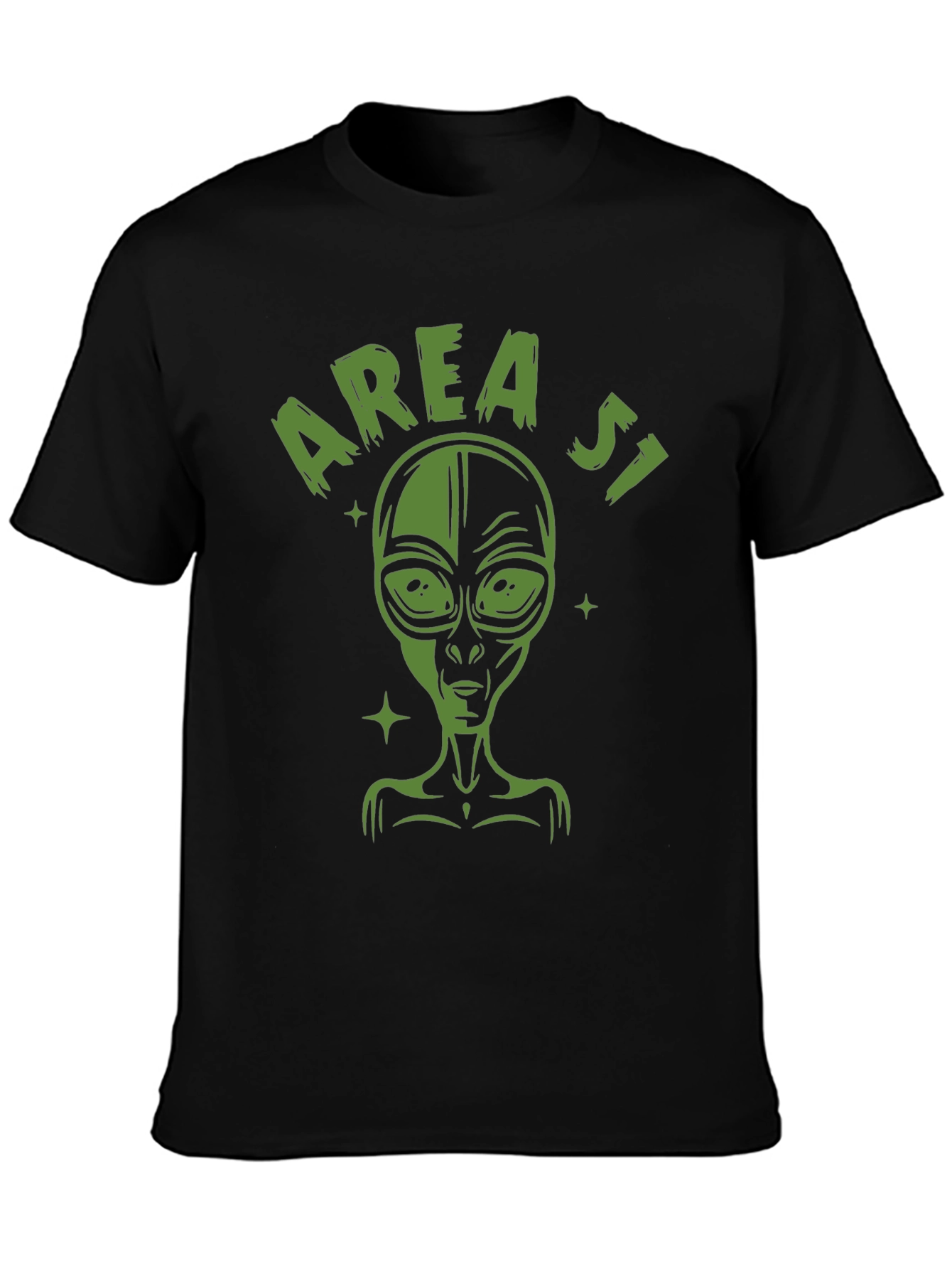 Area 51 Alien Graphic Tee - Black Cotton T-Shirt