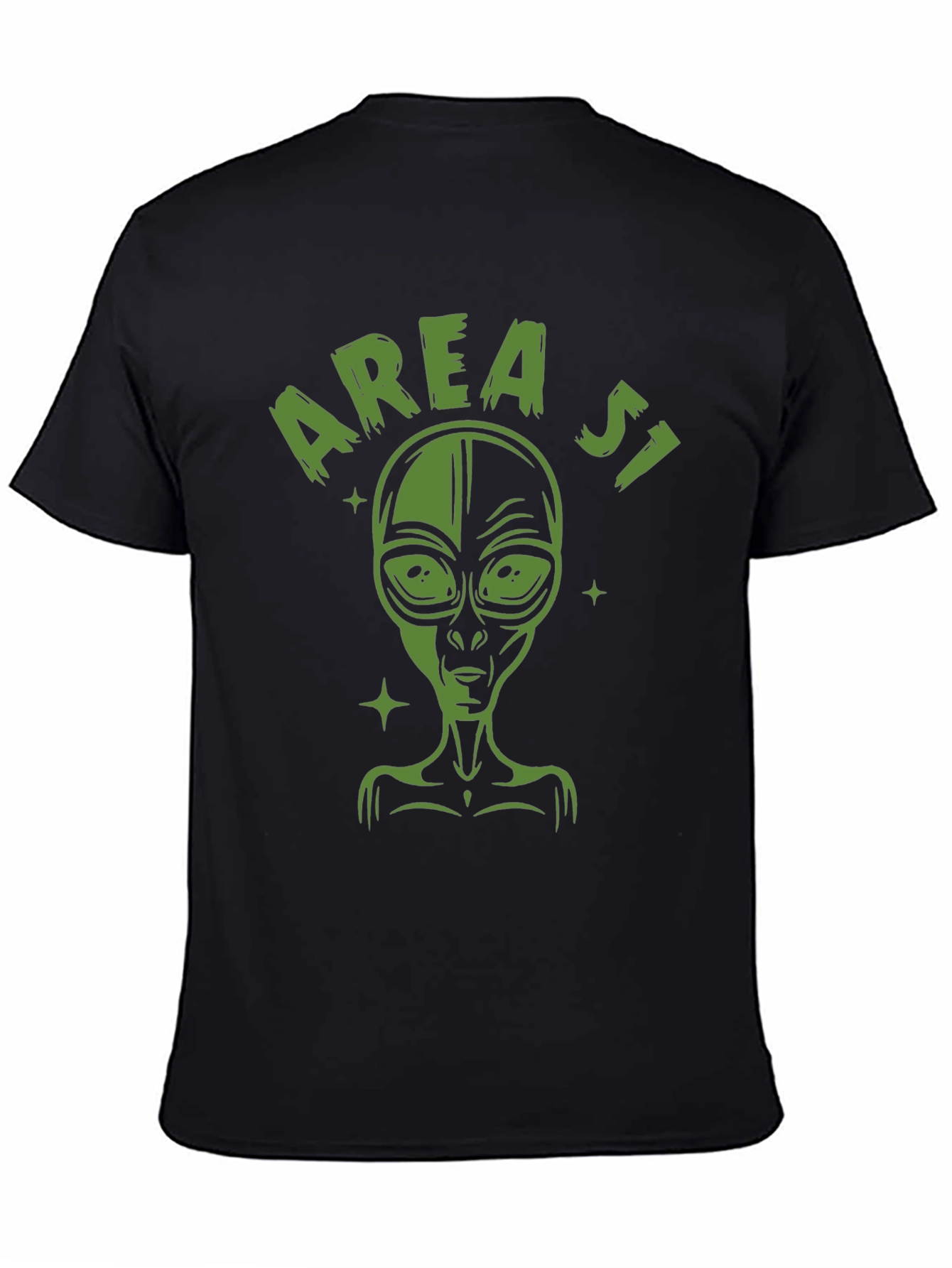 Area 51 Alien Graphic Tee - Black Cotton T-Shirt