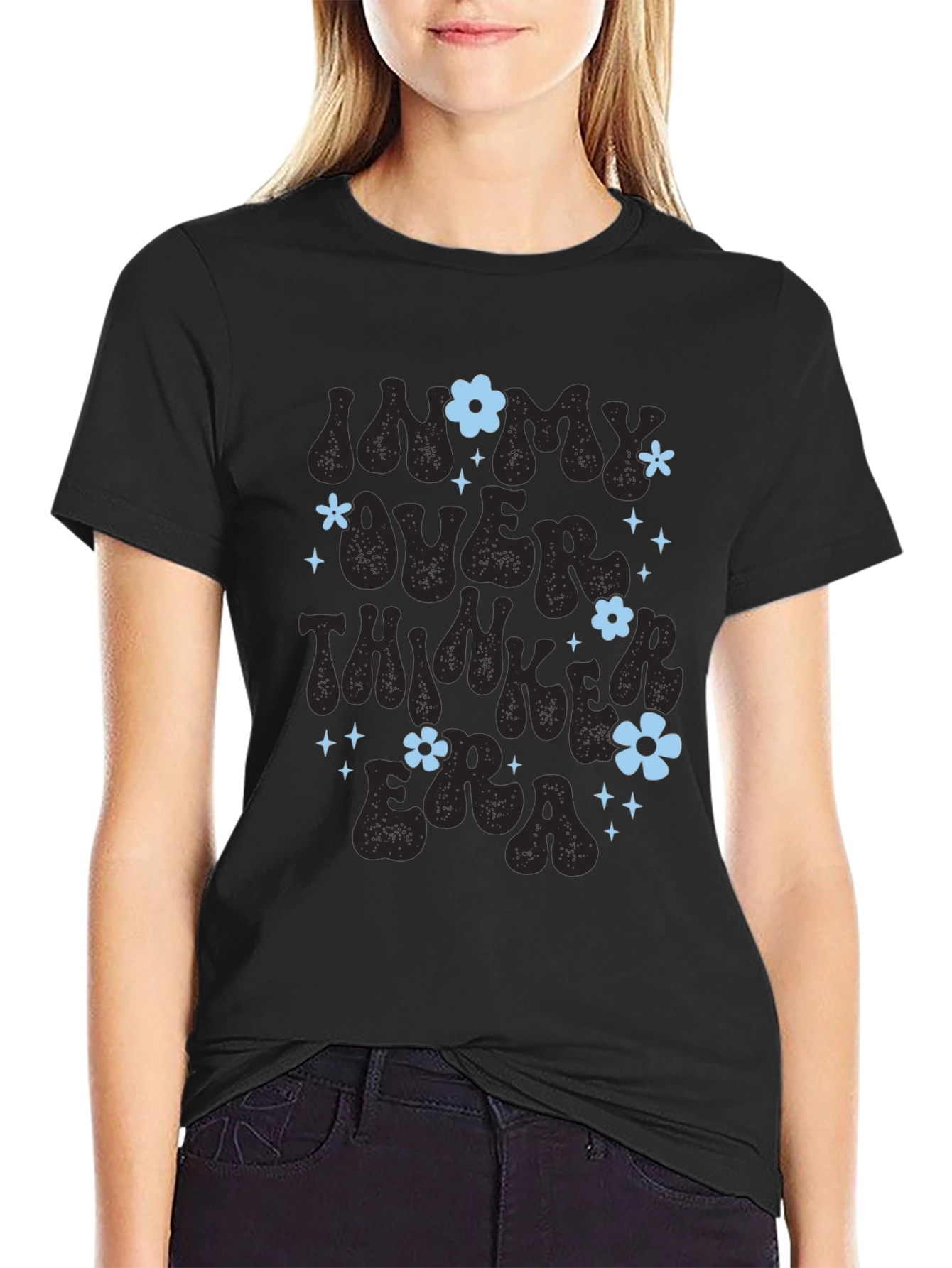 Overthinker Era Black T-Shirt