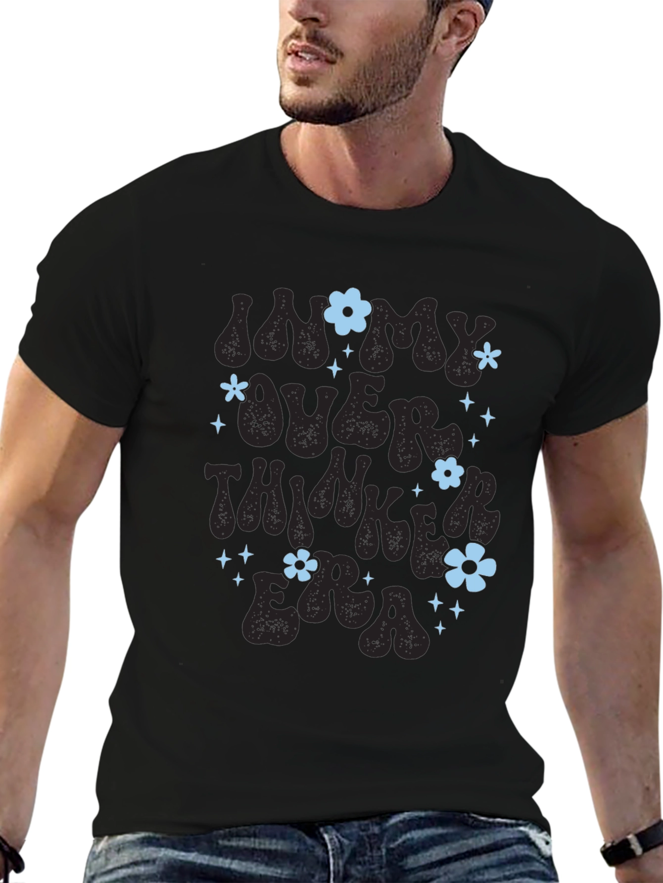 Overthinker Era Black T-Shirt