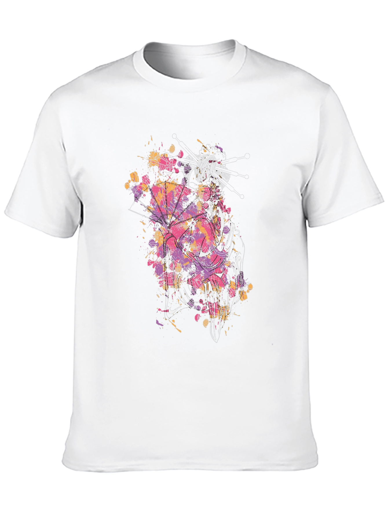 Geisha Art Black T-Shirt - Stylish Graphic Tee