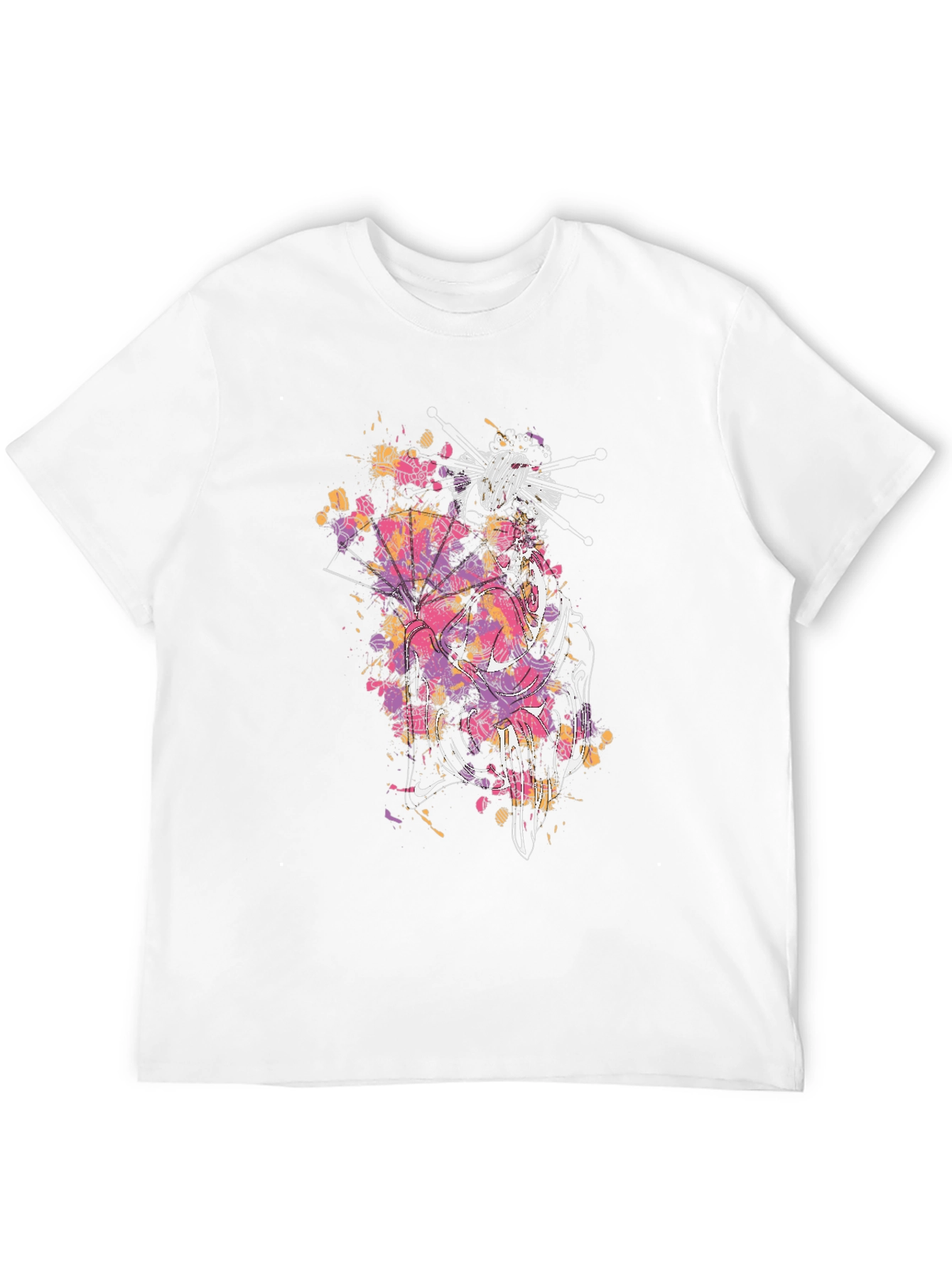 Geisha Art Black T-Shirt - Stylish Graphic Tee