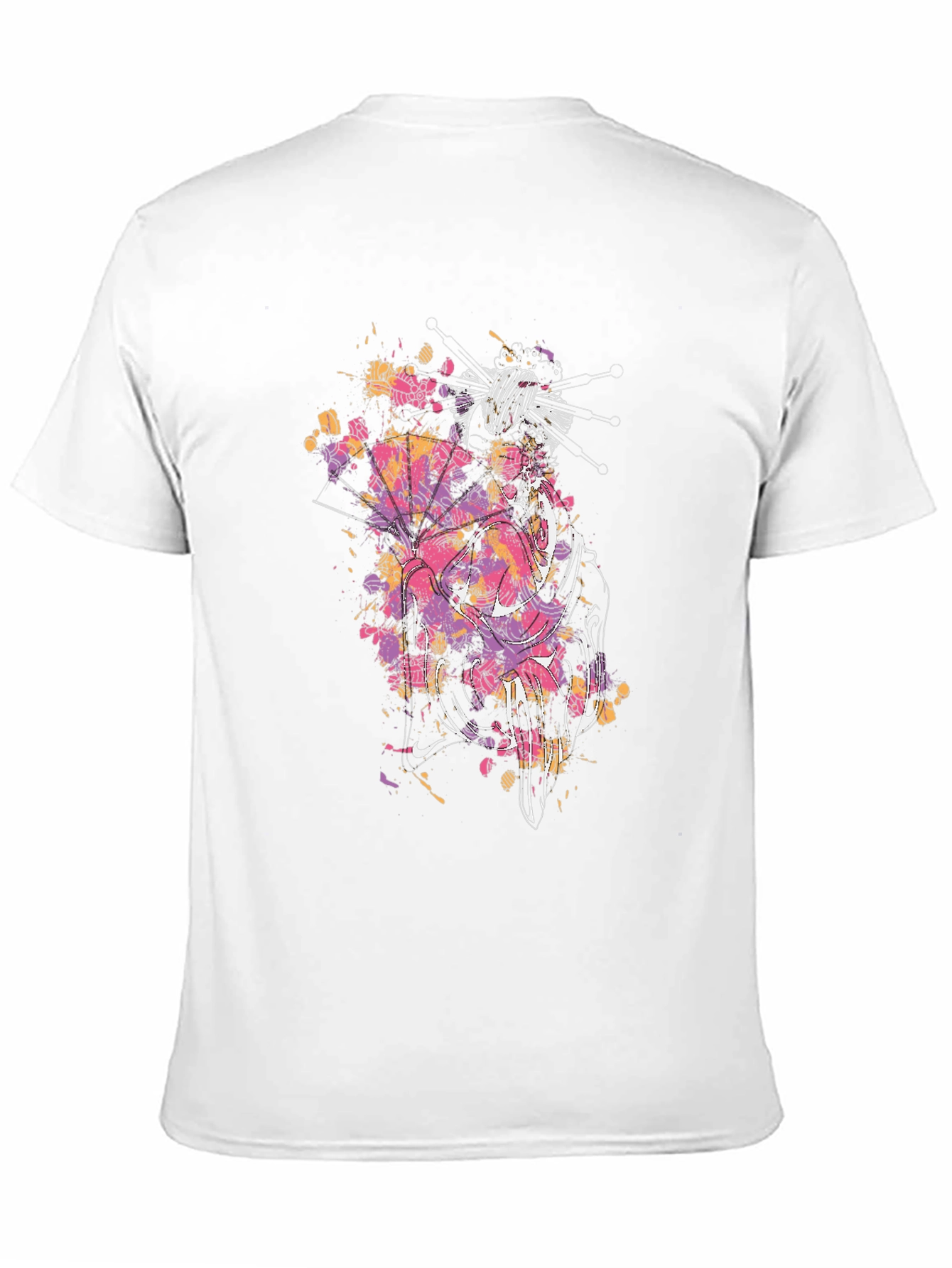 Geisha Art Black T-Shirt - Stylish Graphic Tee