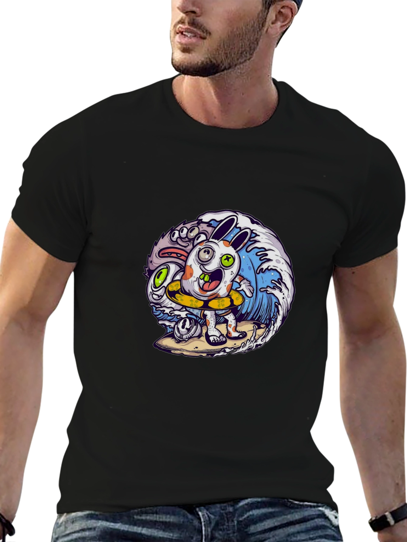 Surfing Rabbit Graphic Tee