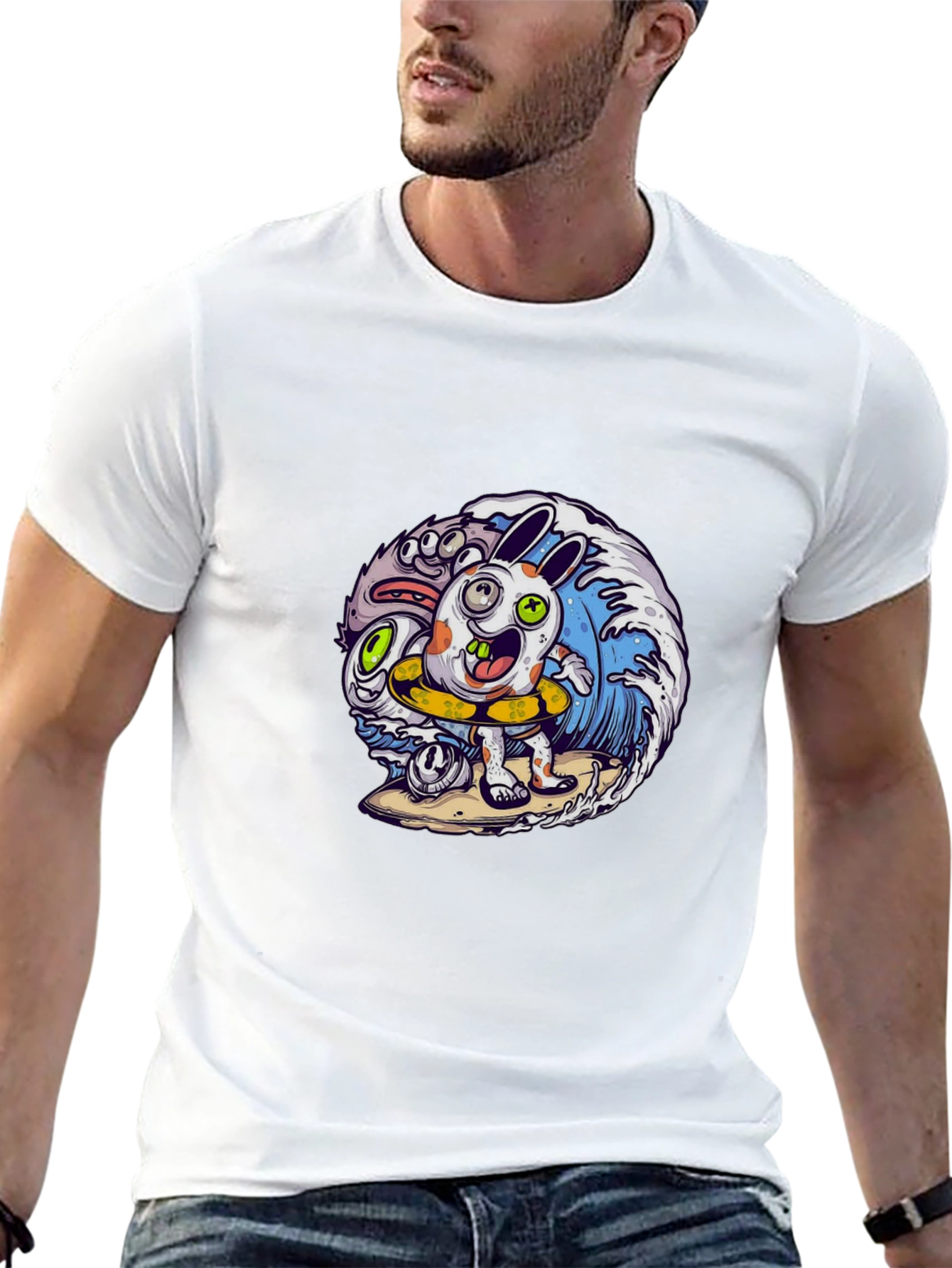 Surfing Rabbit Graphic Tee
