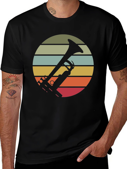 Vintage Trumpet Sunset Graphic Tee