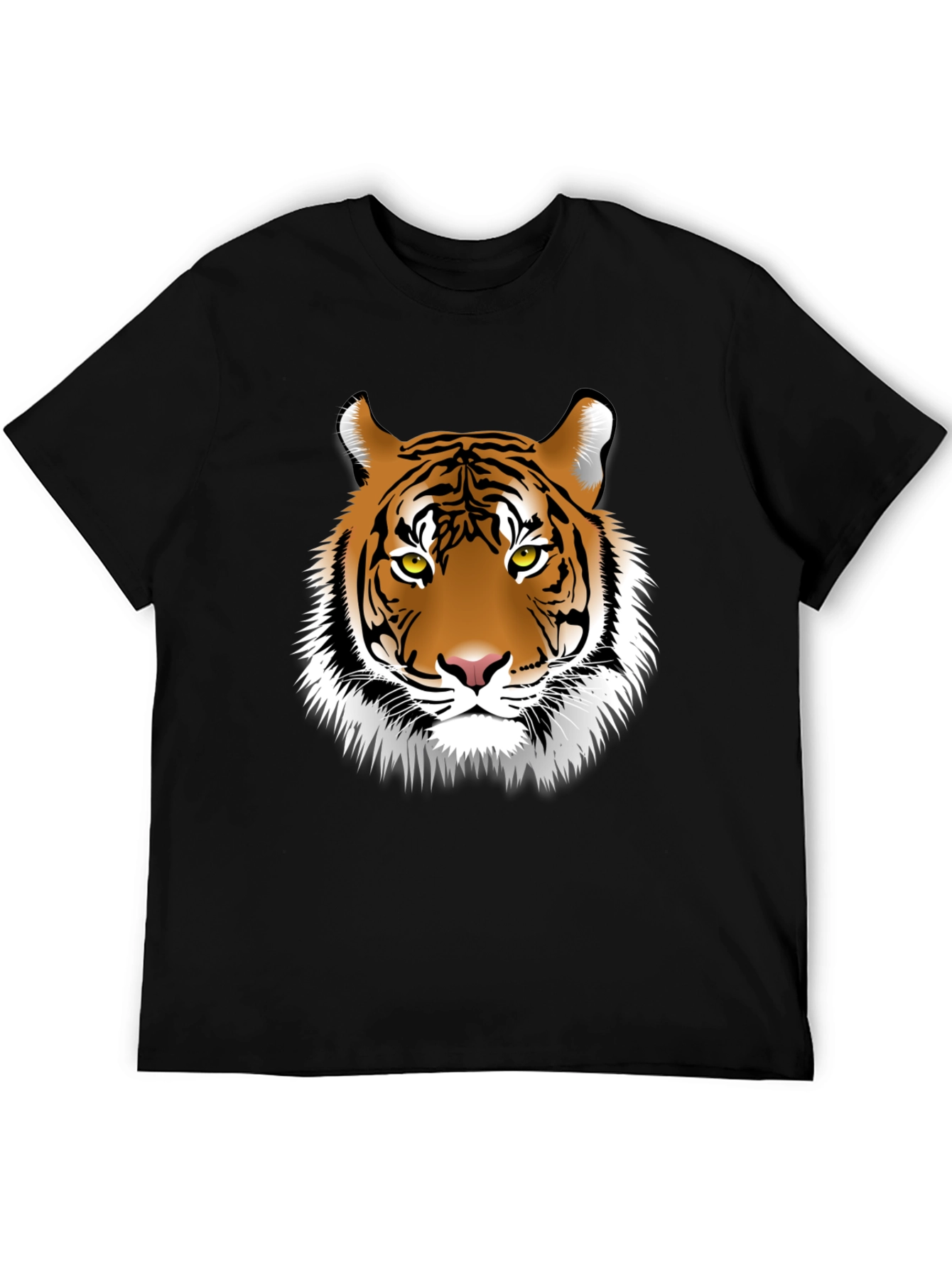 Tiger Graphic Tee - Black Cotton Blend T-Shirt