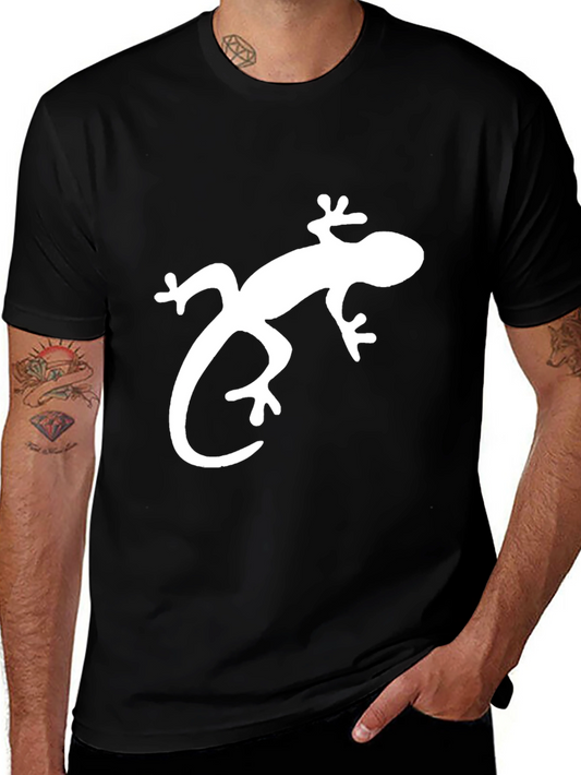 Lizard Graphic Tee - Black Cotton T-Shirt
