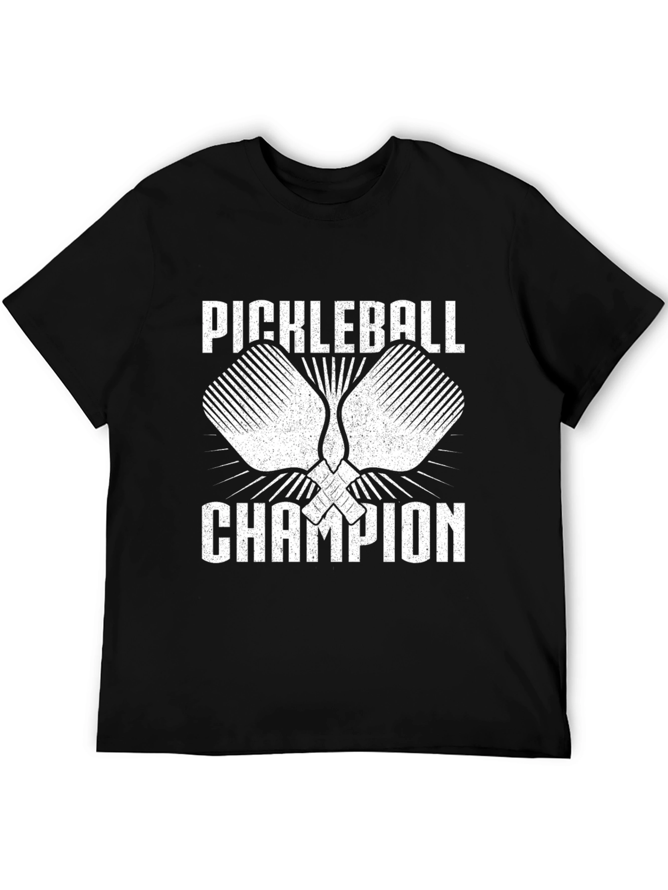 Pickleball Champion Graphic Tee - Black Cotton Shirt