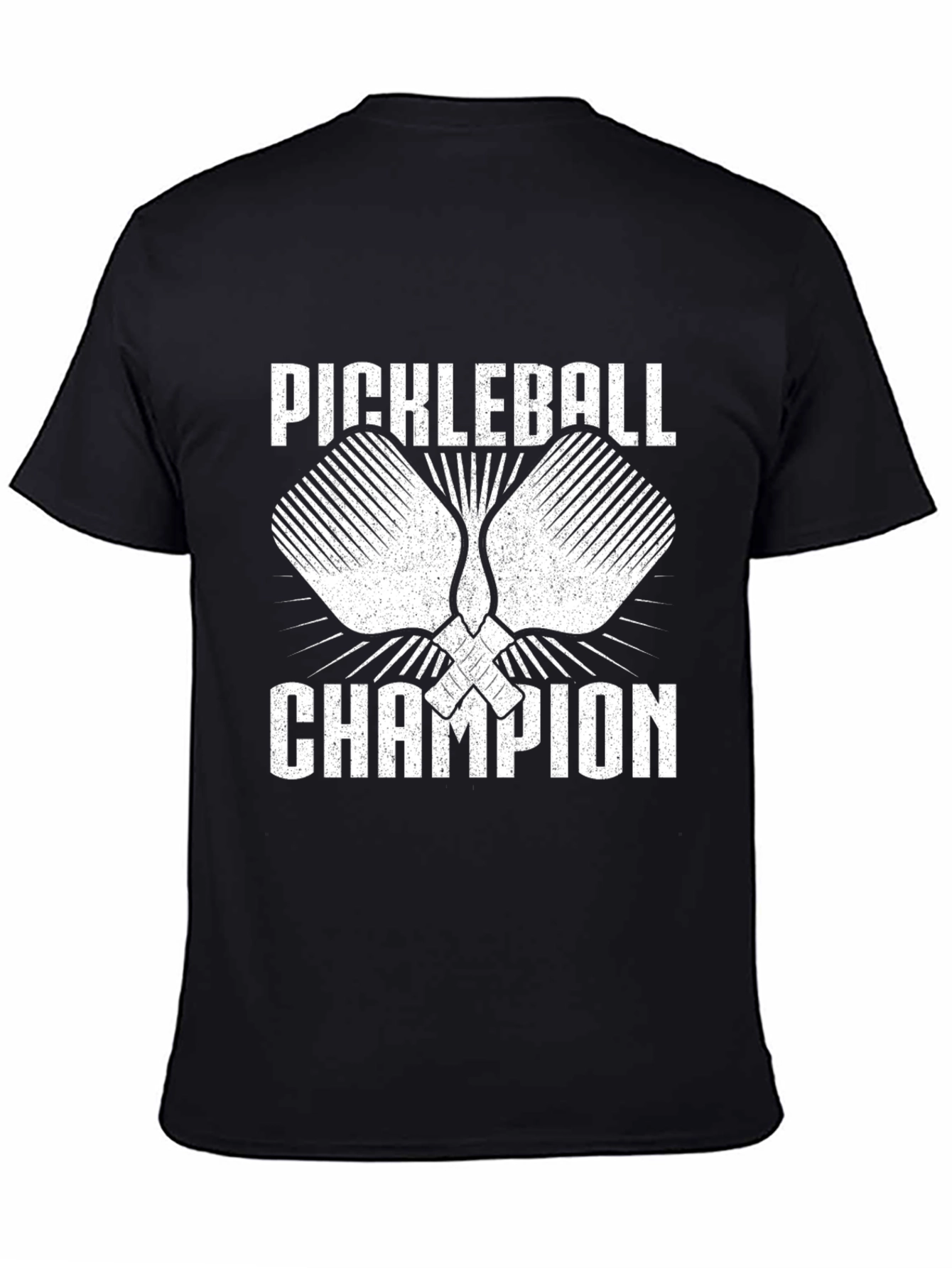 Pickleball Champion Graphic Tee - Black Cotton Shirt