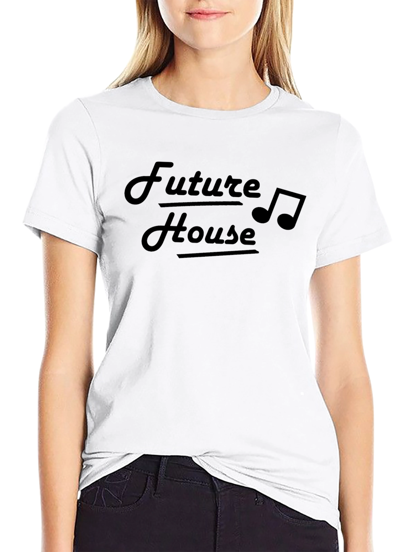 Future House Music Tee - Black Graphic T-Shirt
