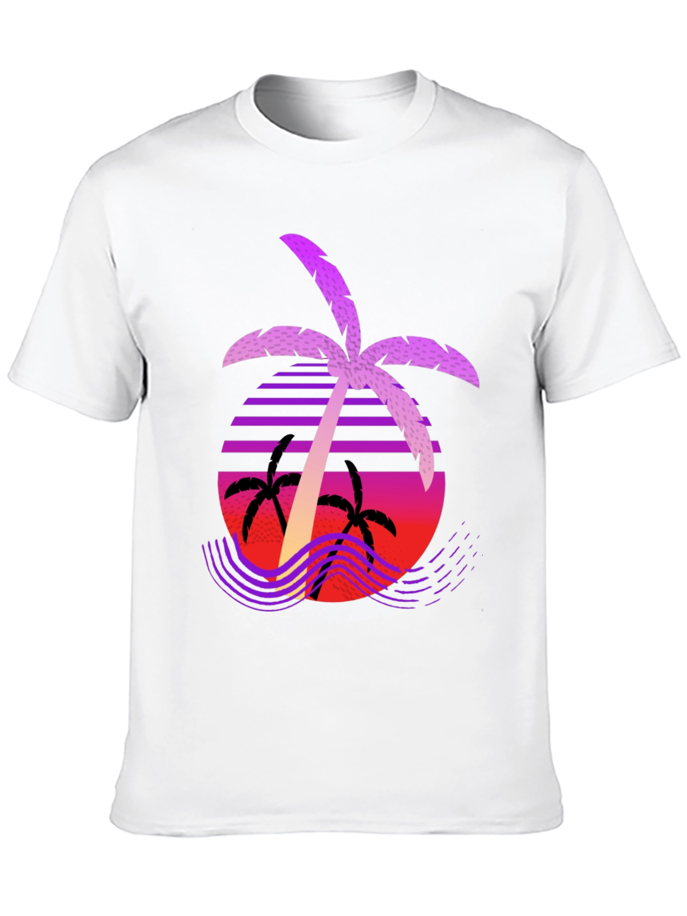 Retro Palm Tree Graphic Tee - Black