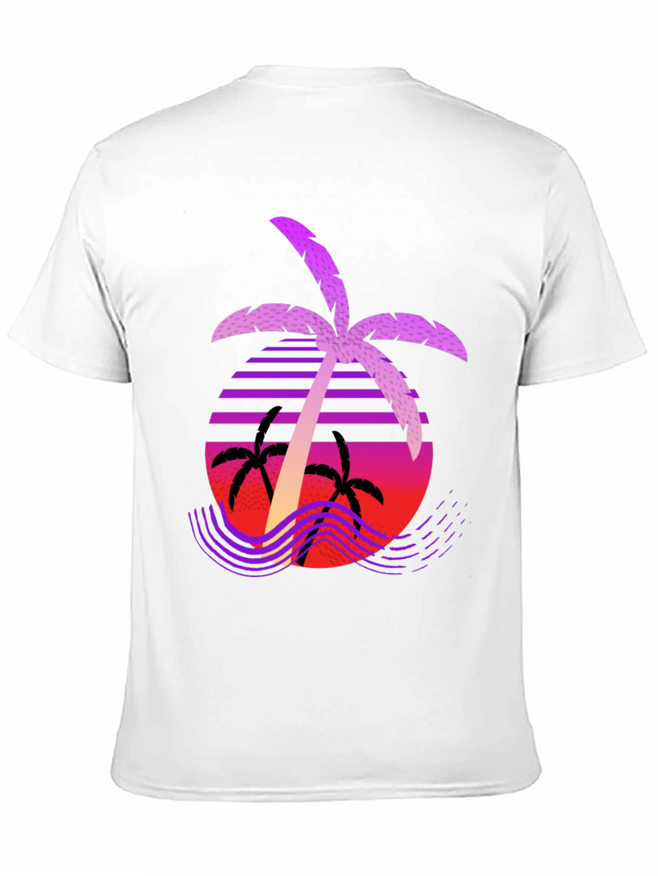 Retro Palm Tree Graphic Tee - Black