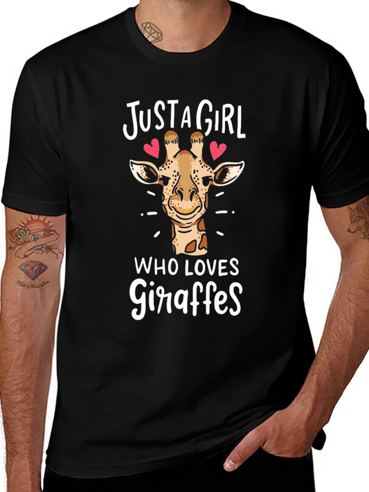 Giraffe Lover Graphic Tee - Just a Girl Who Loves Giraffes