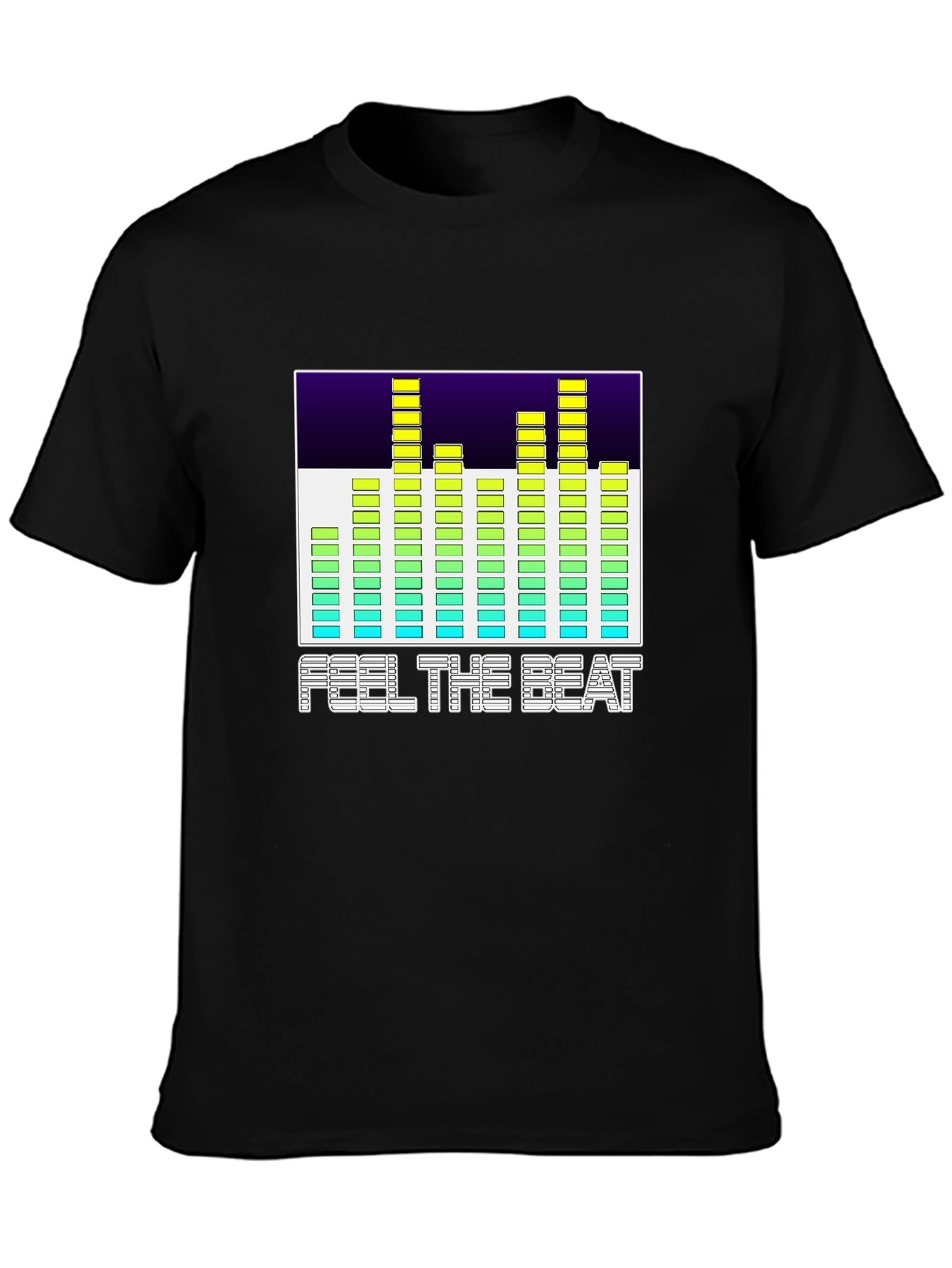 Feel The Beat Graphic Black T-Shirt