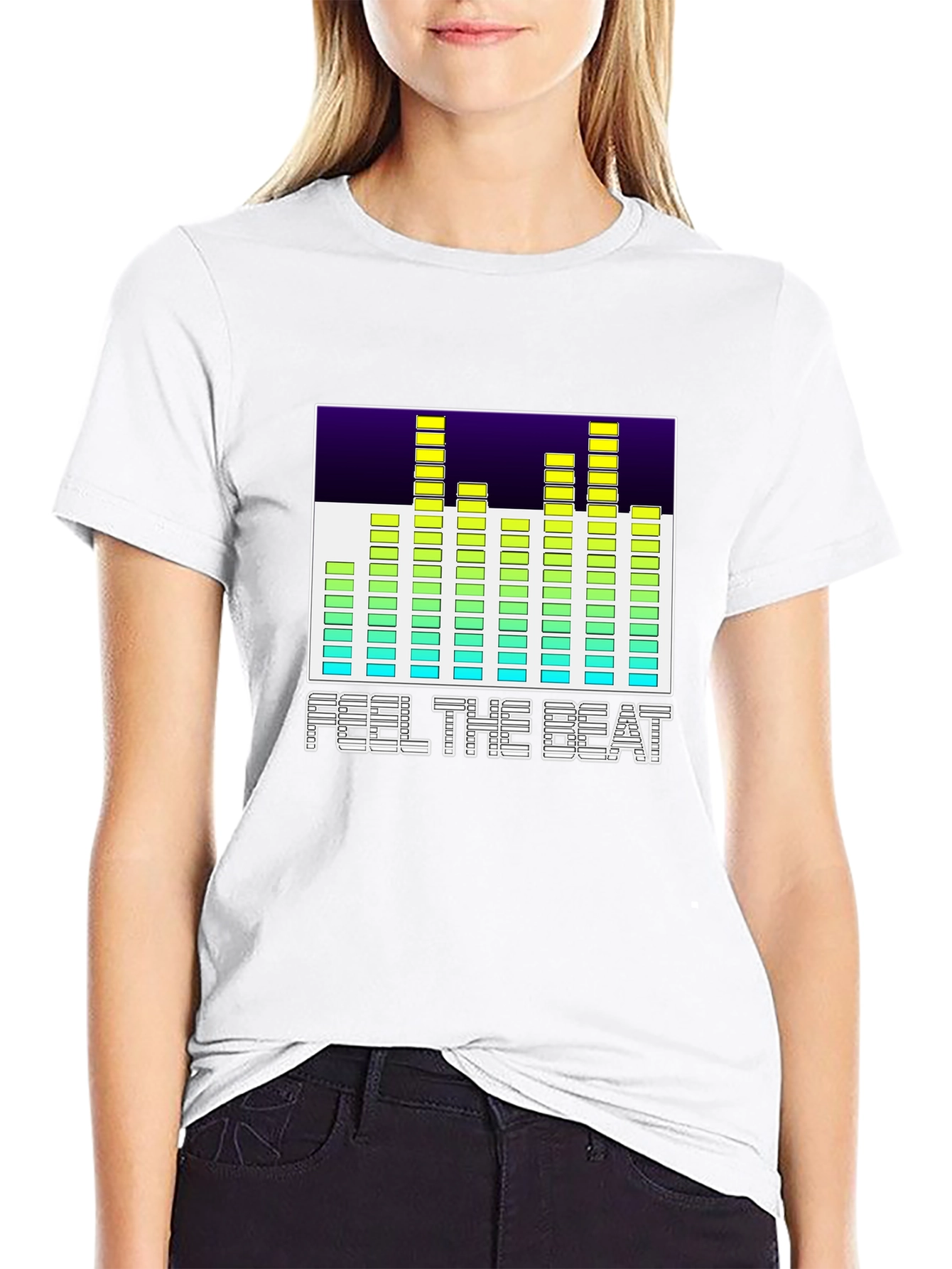 Feel The Beat Graphic Black T-Shirt