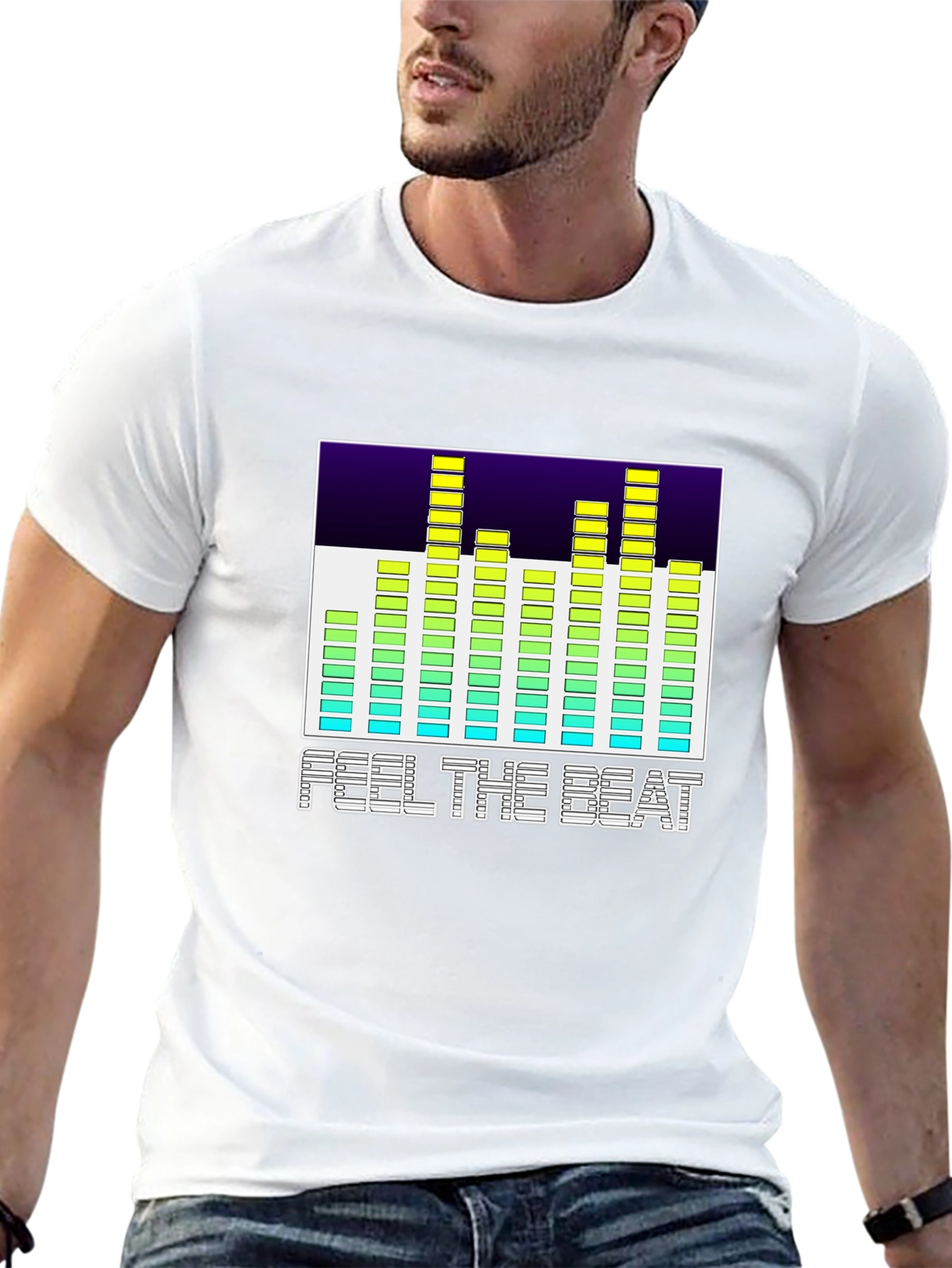 Feel The Beat Graphic Black T-Shirt