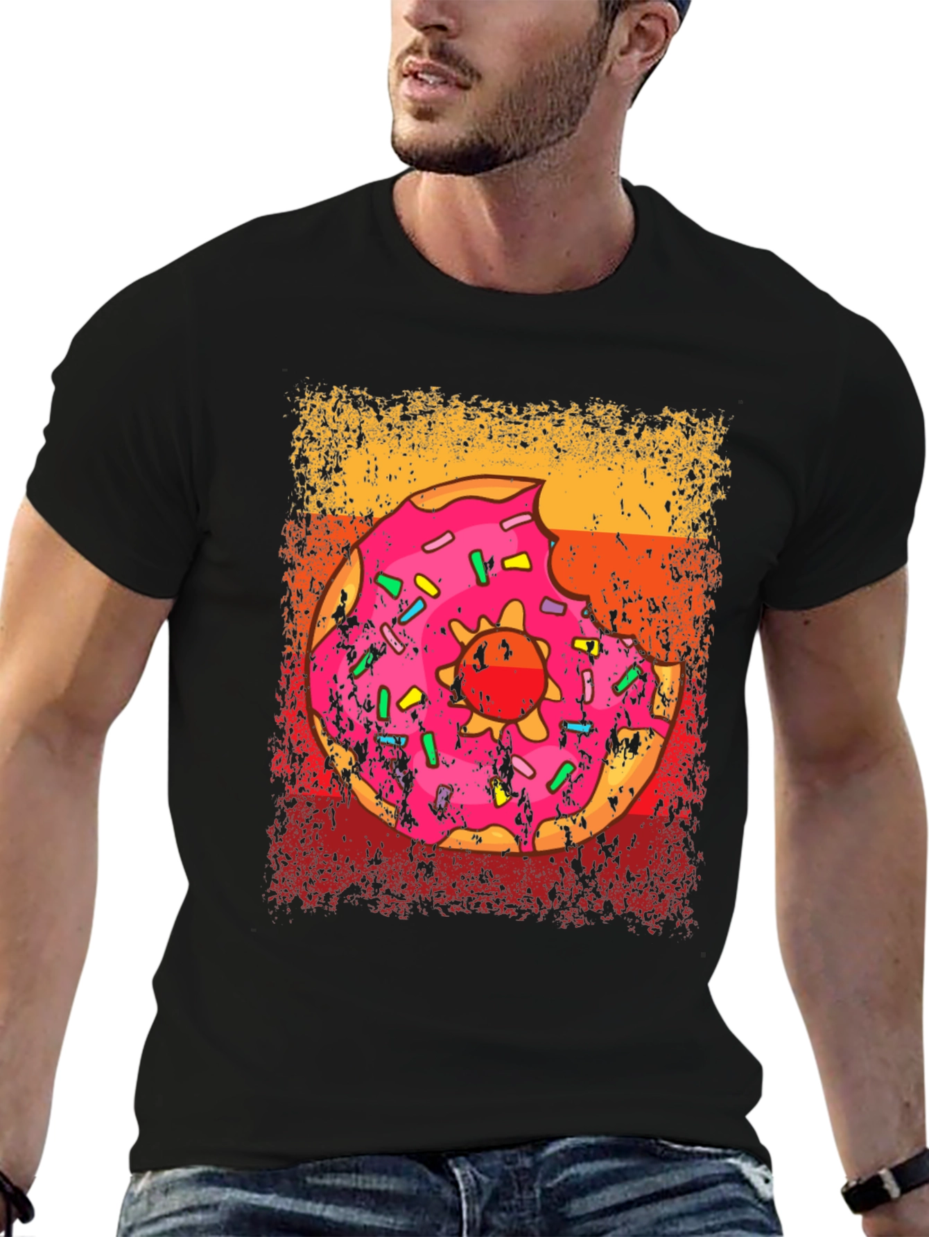 Donut Glazed Sprinkled Graphic T-Shirt