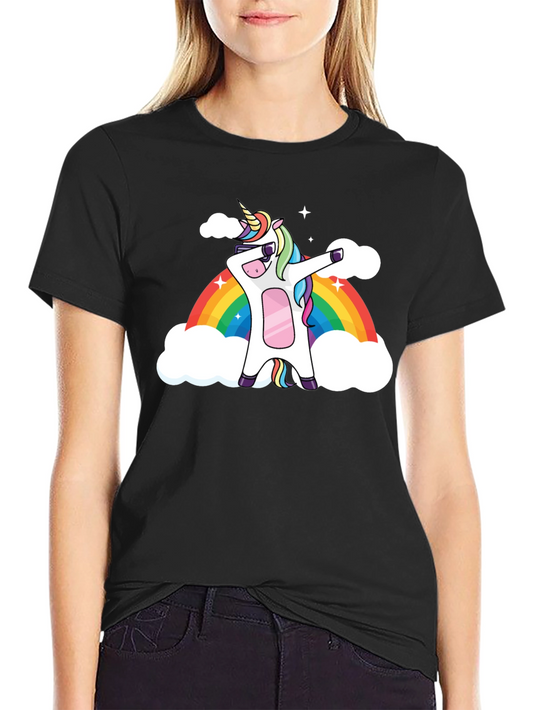 Unicorn Dab Rainbow Graphic T-Shirt