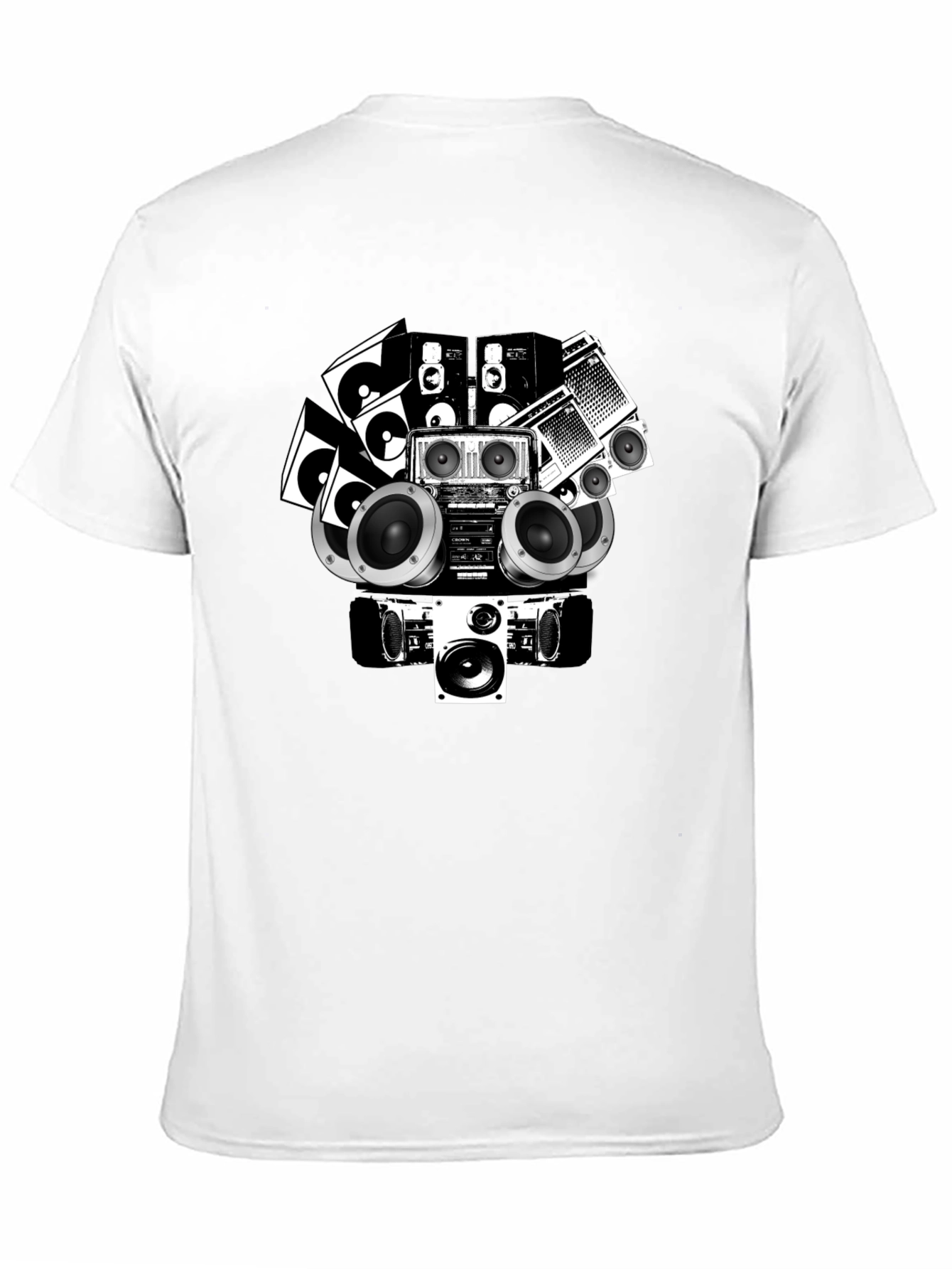 Retro Boombox Graphic Tee - Black