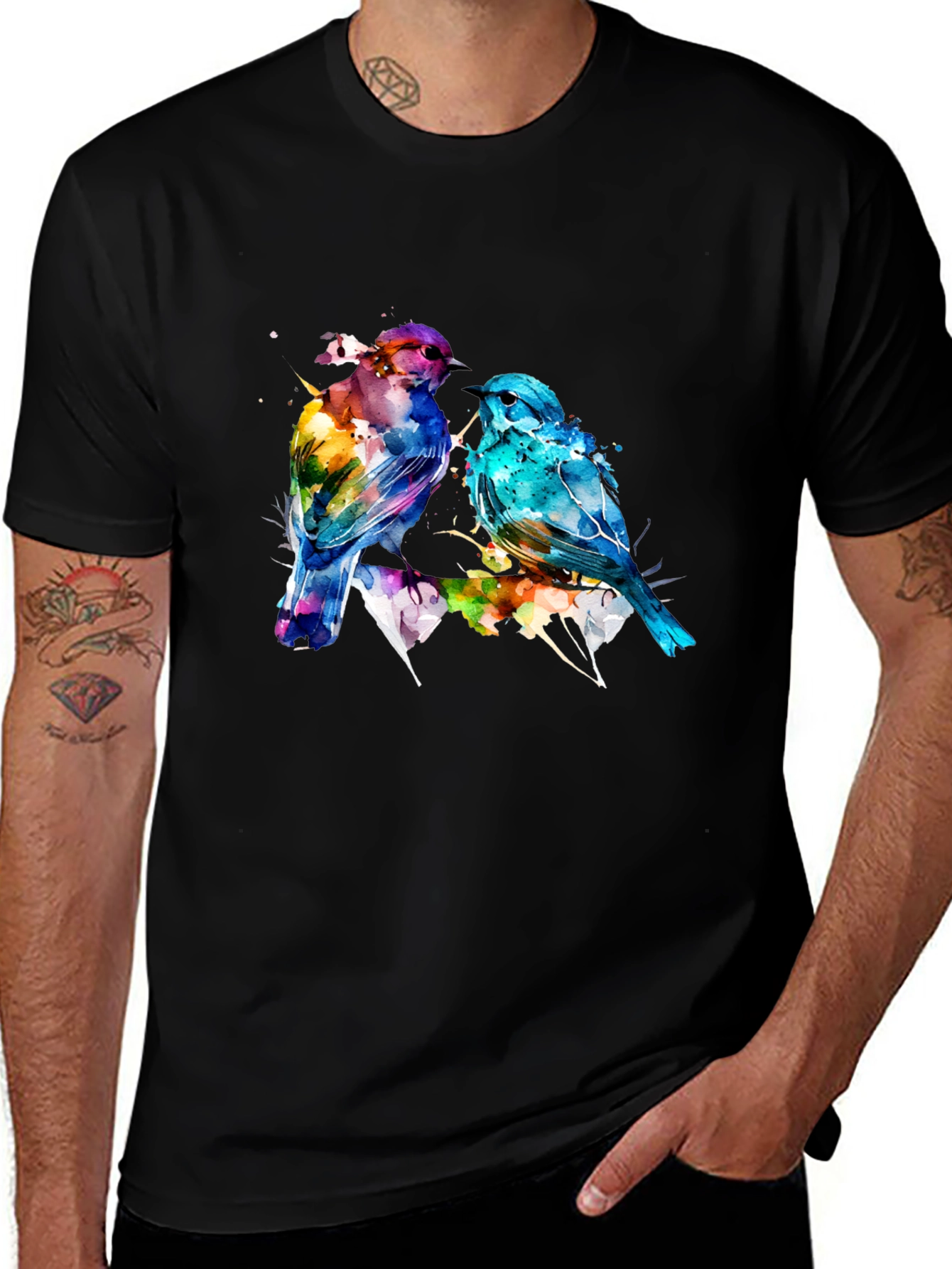 Watercolor Bird Print Tee