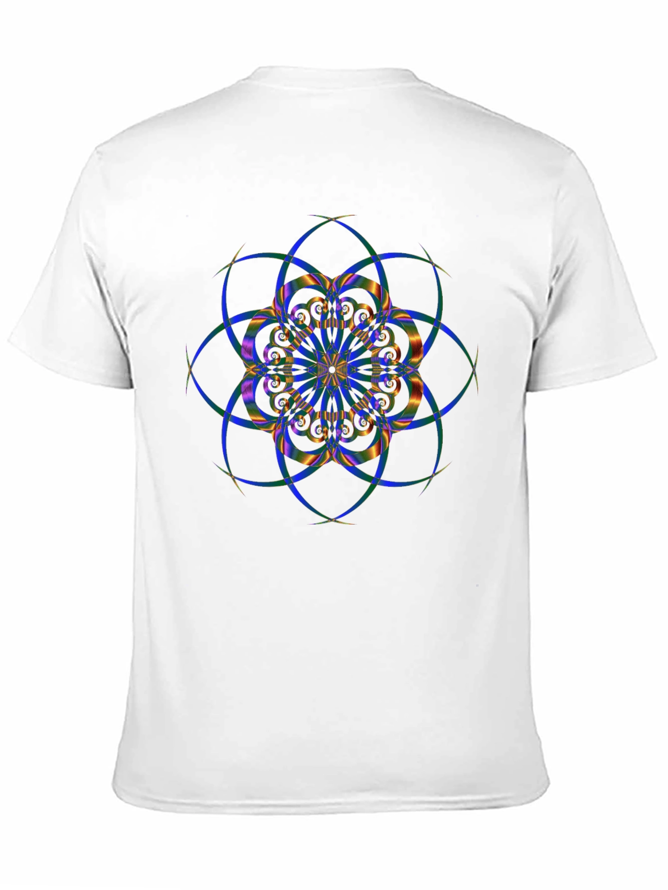 Geometric Mandala Design Black T-Shirt