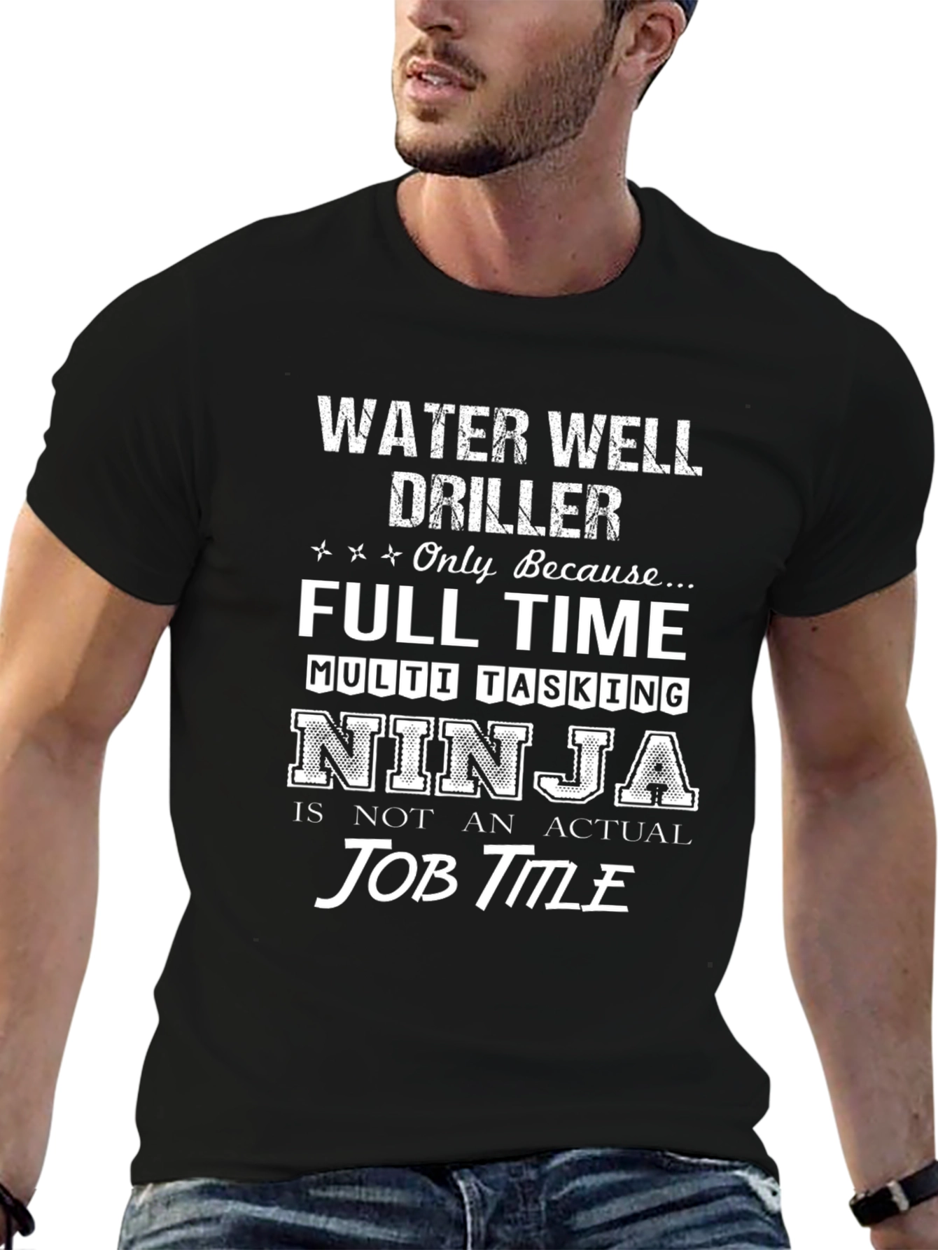 Water Well Driller Ninja Job Title T-Shirt