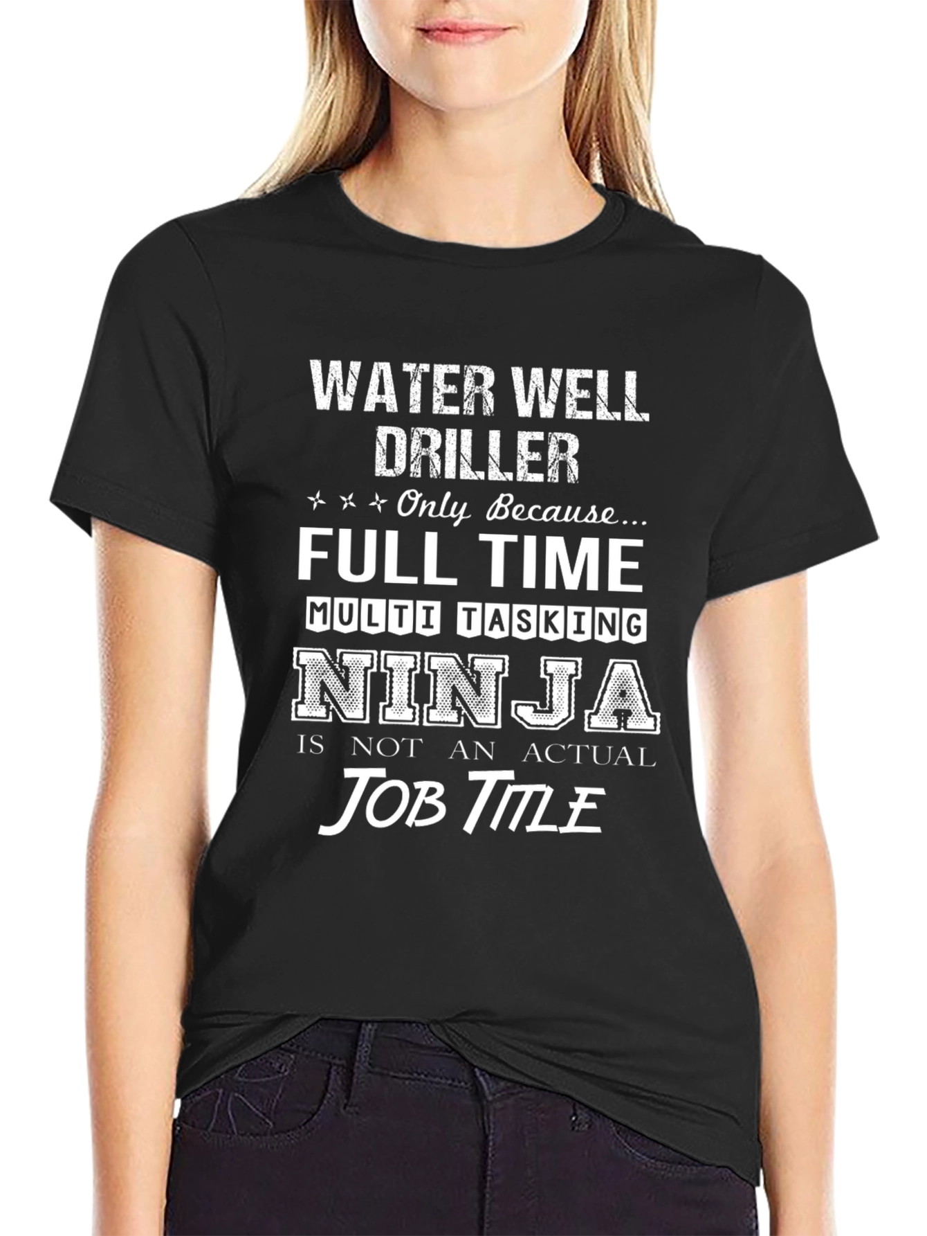 Water Well Driller Ninja Job Title T-Shirt