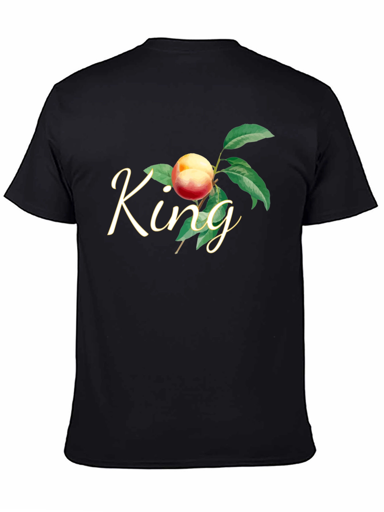 King Peach Graphic T-Shirt - Black
