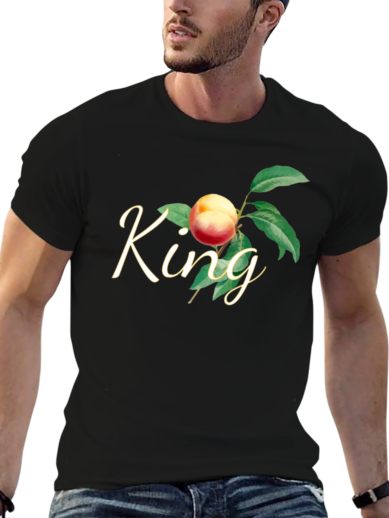 King Peach Graphic T-Shirt - Black