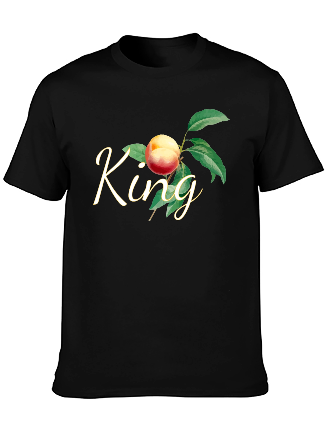 King Peach Graphic T-Shirt - Black