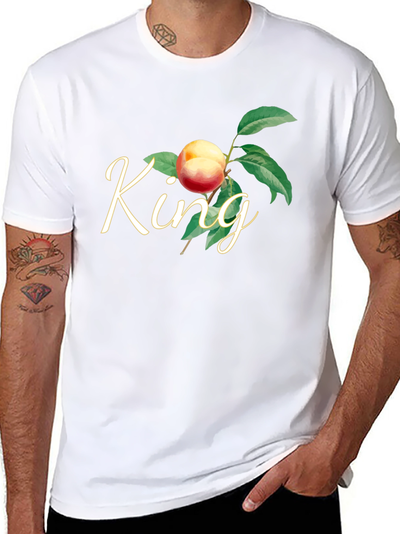 King Peach Graphic T-Shirt - Black
