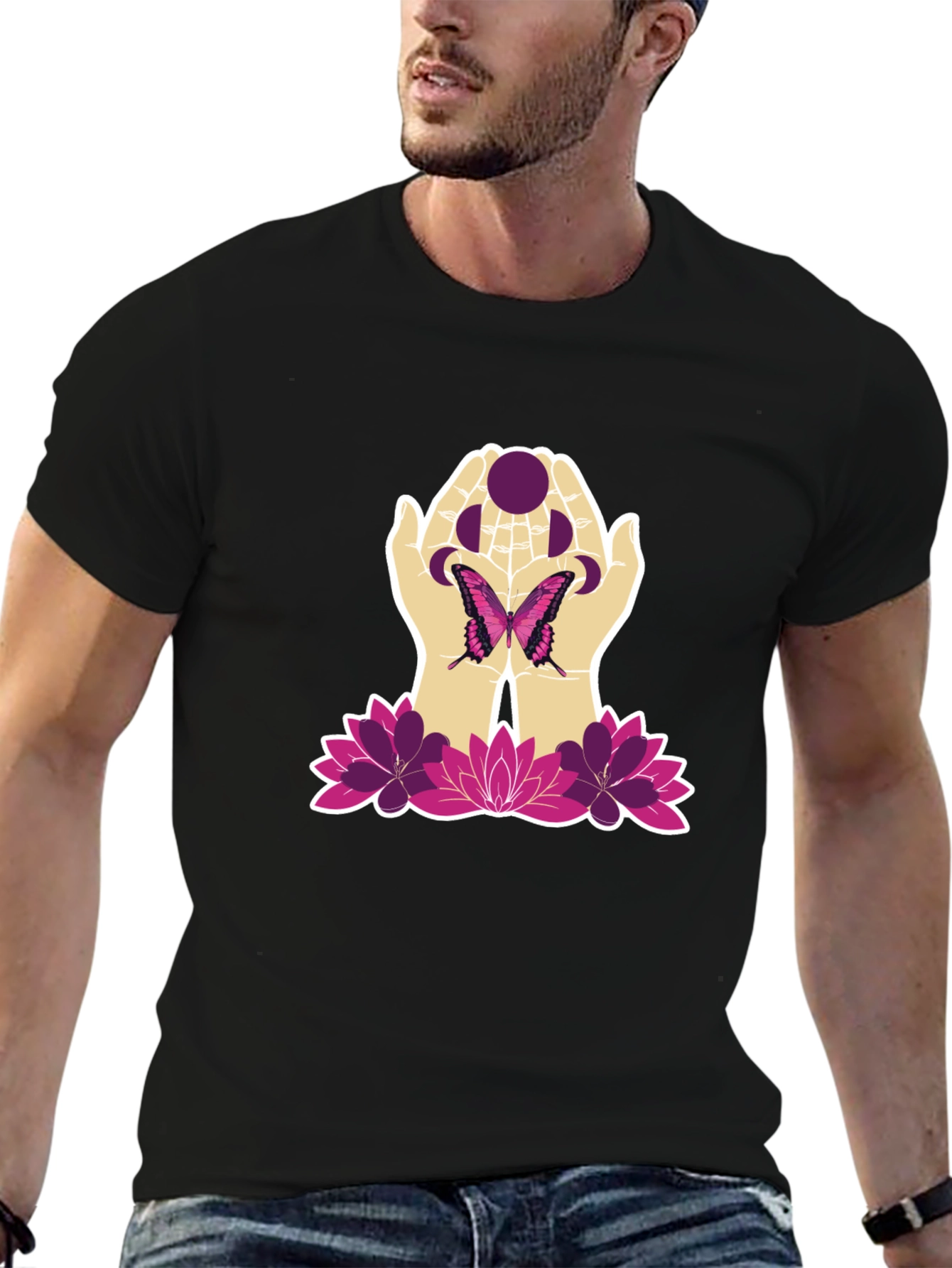 Butterfly Moon Hands Graphic Tee
