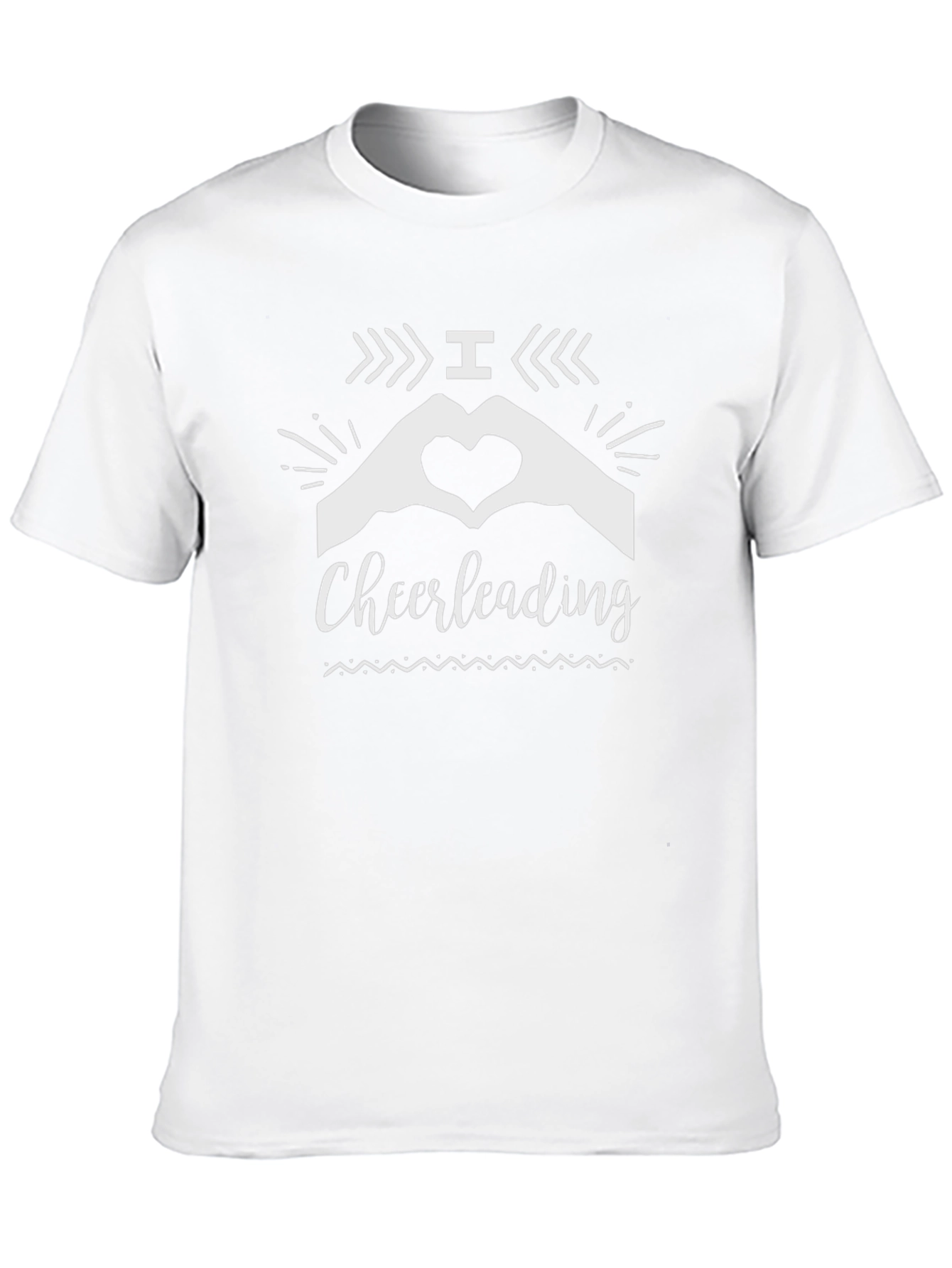 I Heart Cheerleading Black Graphic Tee Shirt