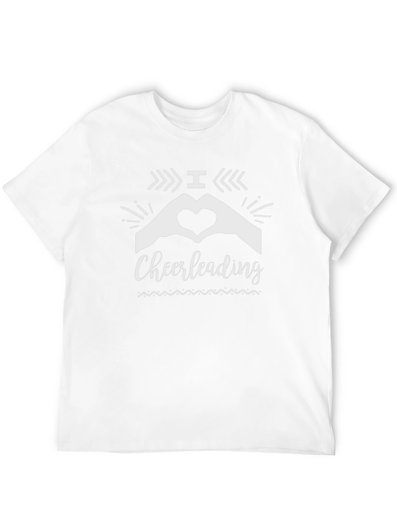 I Heart Cheerleading Black Graphic Tee Shirt