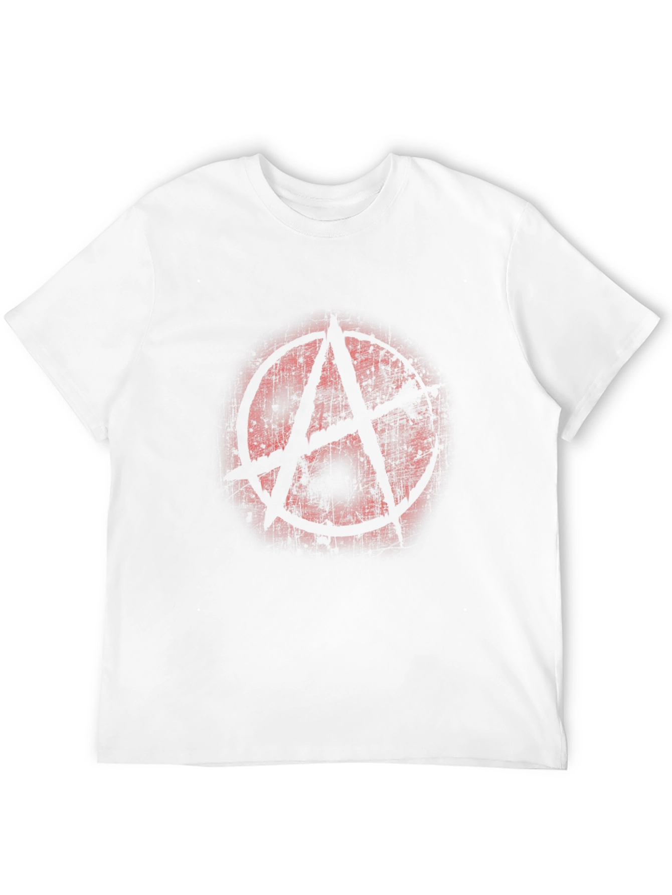 Anarchy Symbol T-Shirt Distressed Print Black