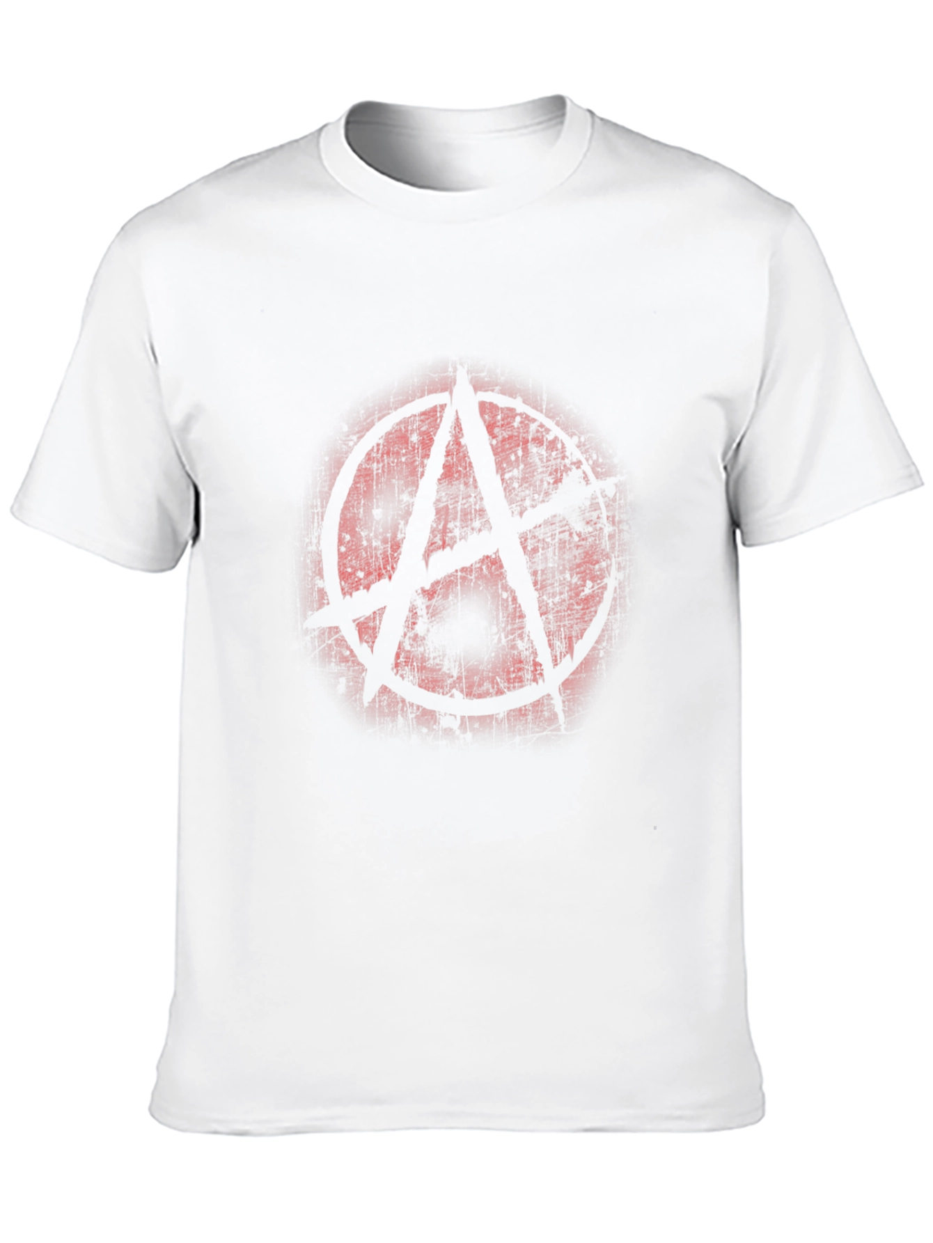 Anarchy Symbol T-Shirt Distressed Print Black