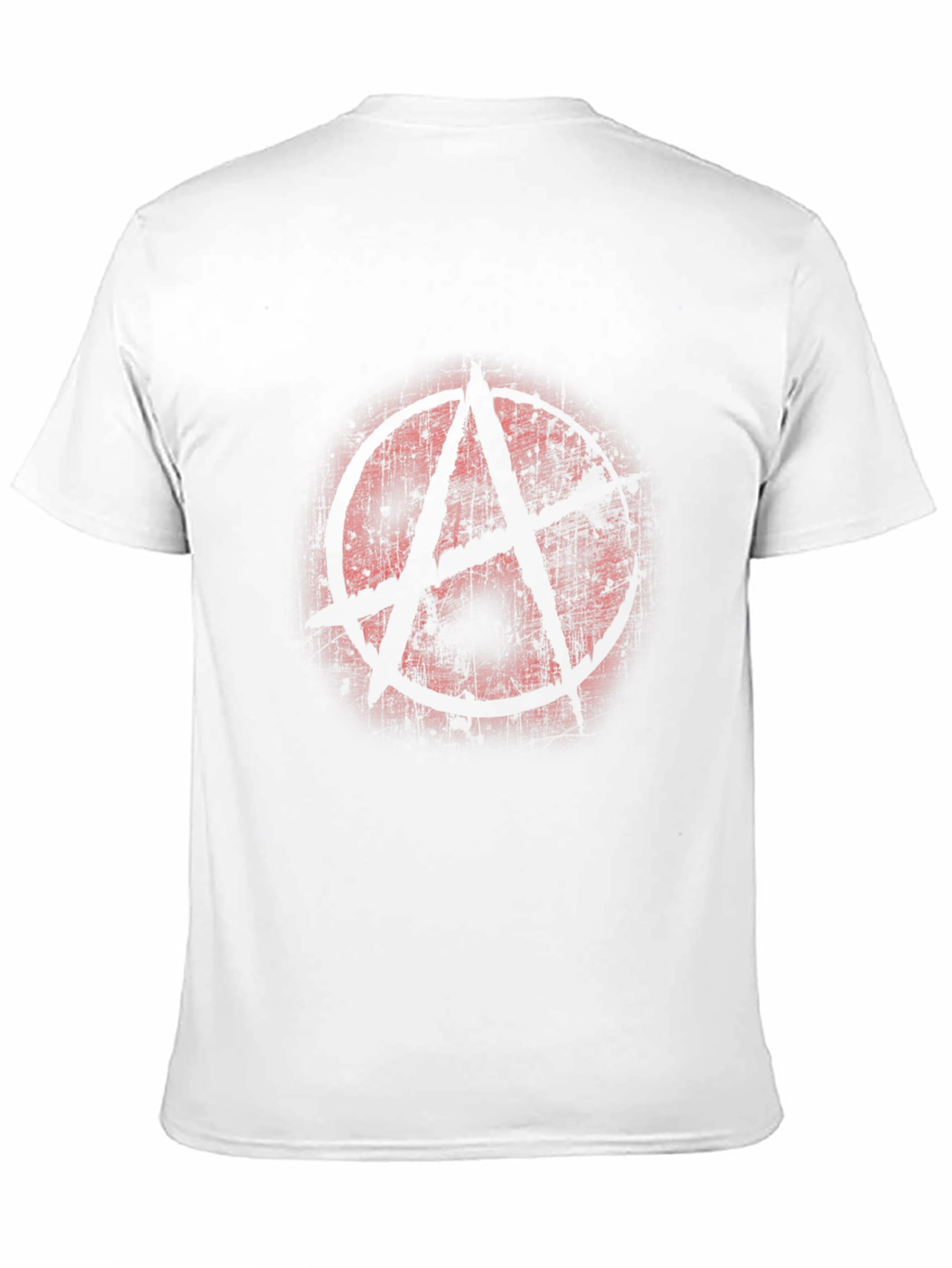 Anarchy Symbol T-Shirt Distressed Print Black