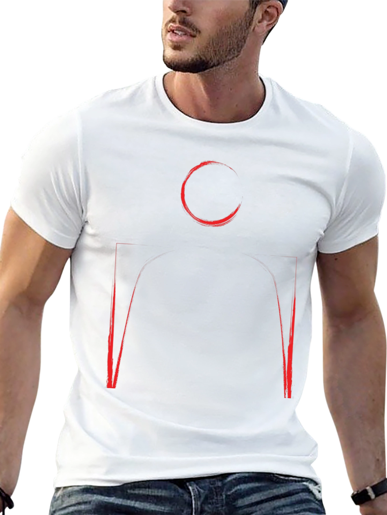 Abstract Red Design Black T-Shirt