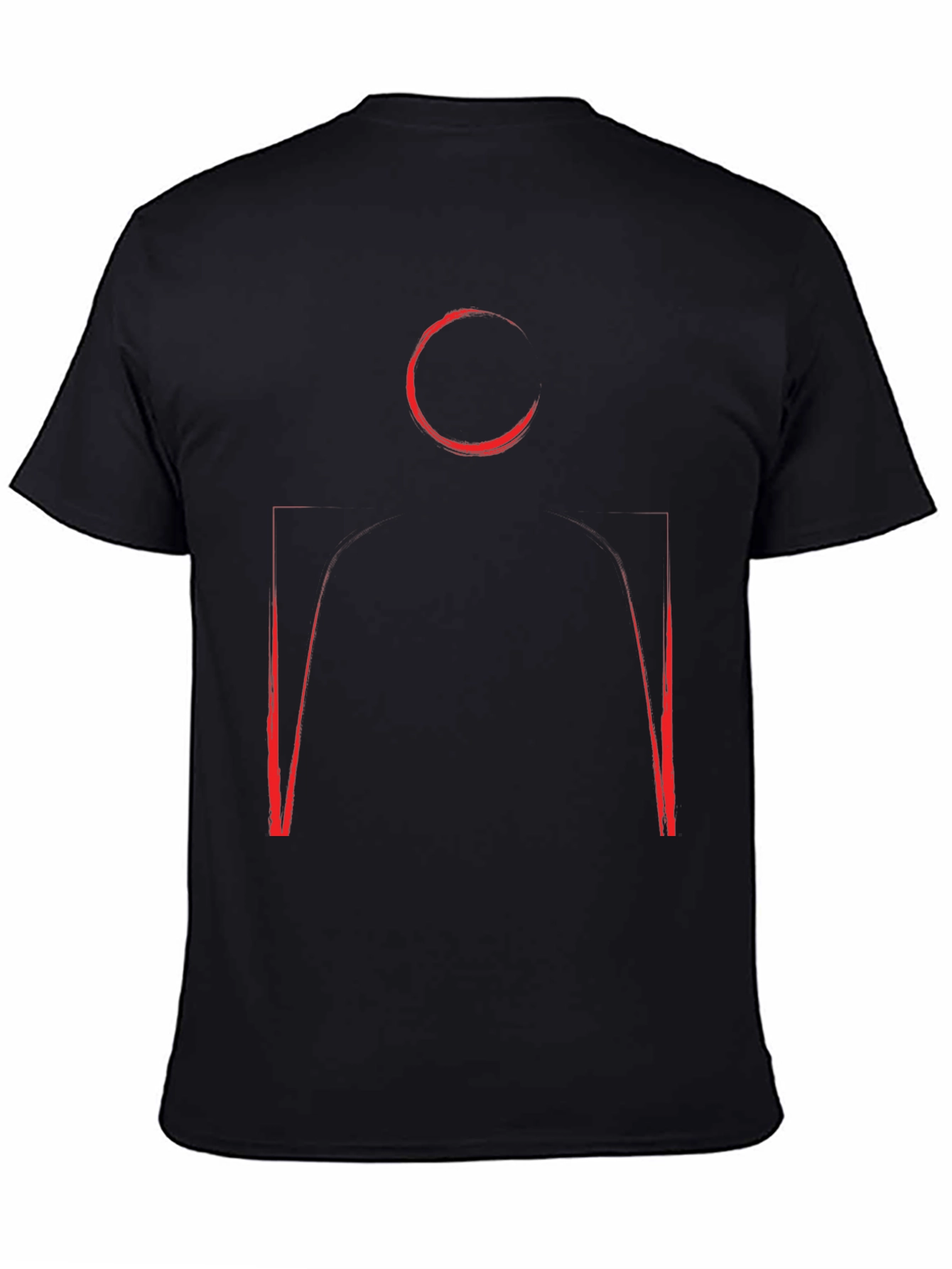 Abstract Red Design Black T-Shirt