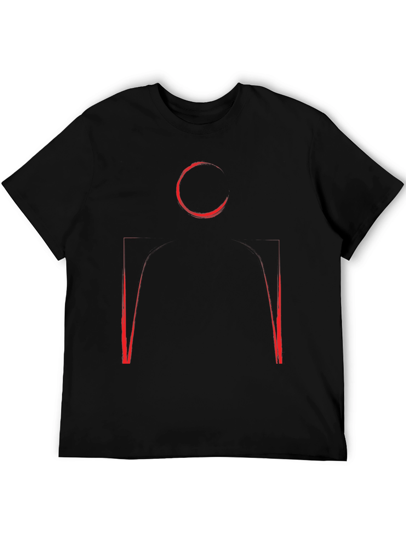 Abstract Red Design Black T-Shirt
