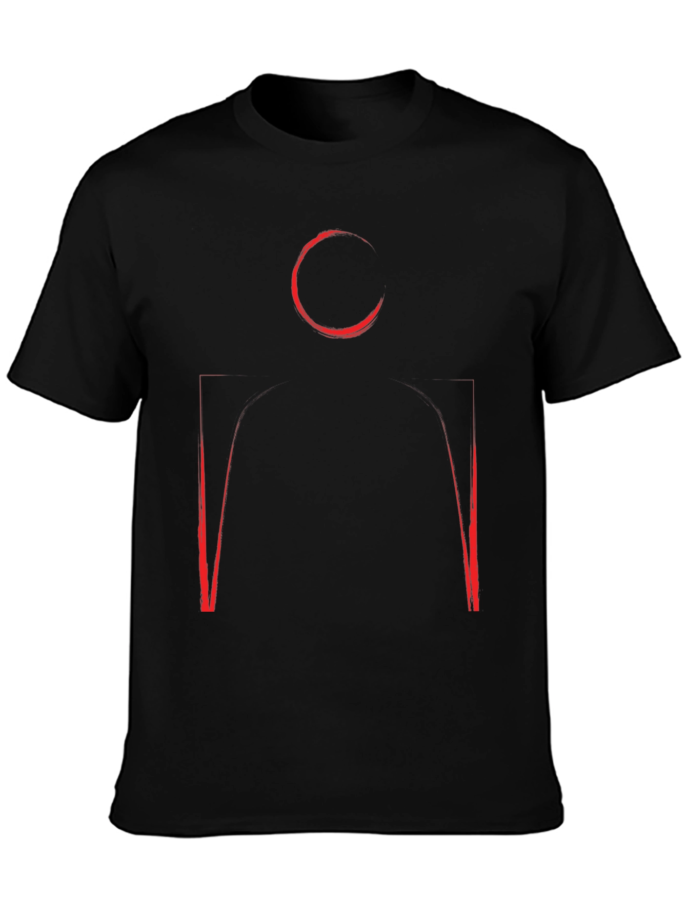 Abstract Red Design Black T-Shirt