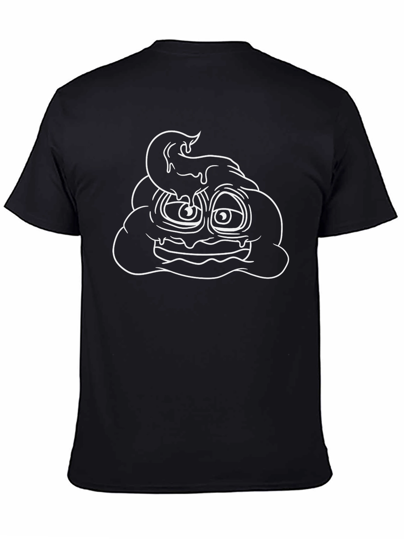 Cartoon Poop Graphic T-Shirt - Black