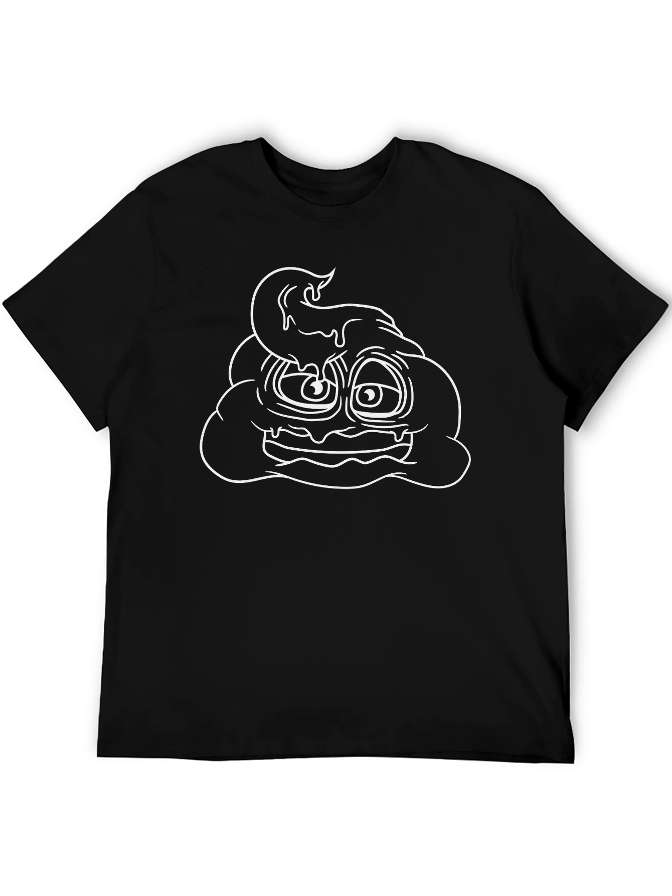 Cartoon Poop Graphic T-Shirt - Black